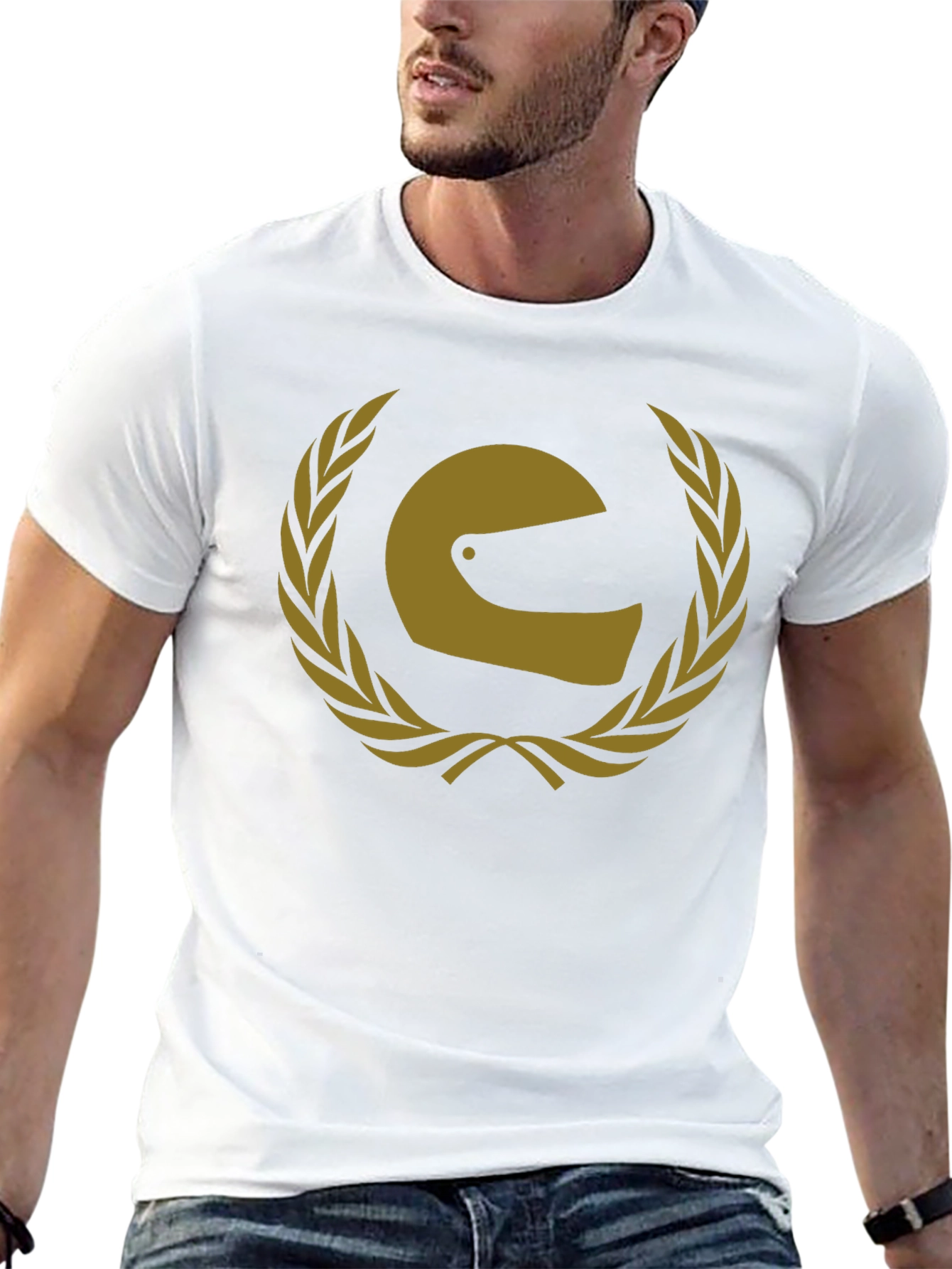 Racing Helmet Laurel Wreath Graphic T-Shirt