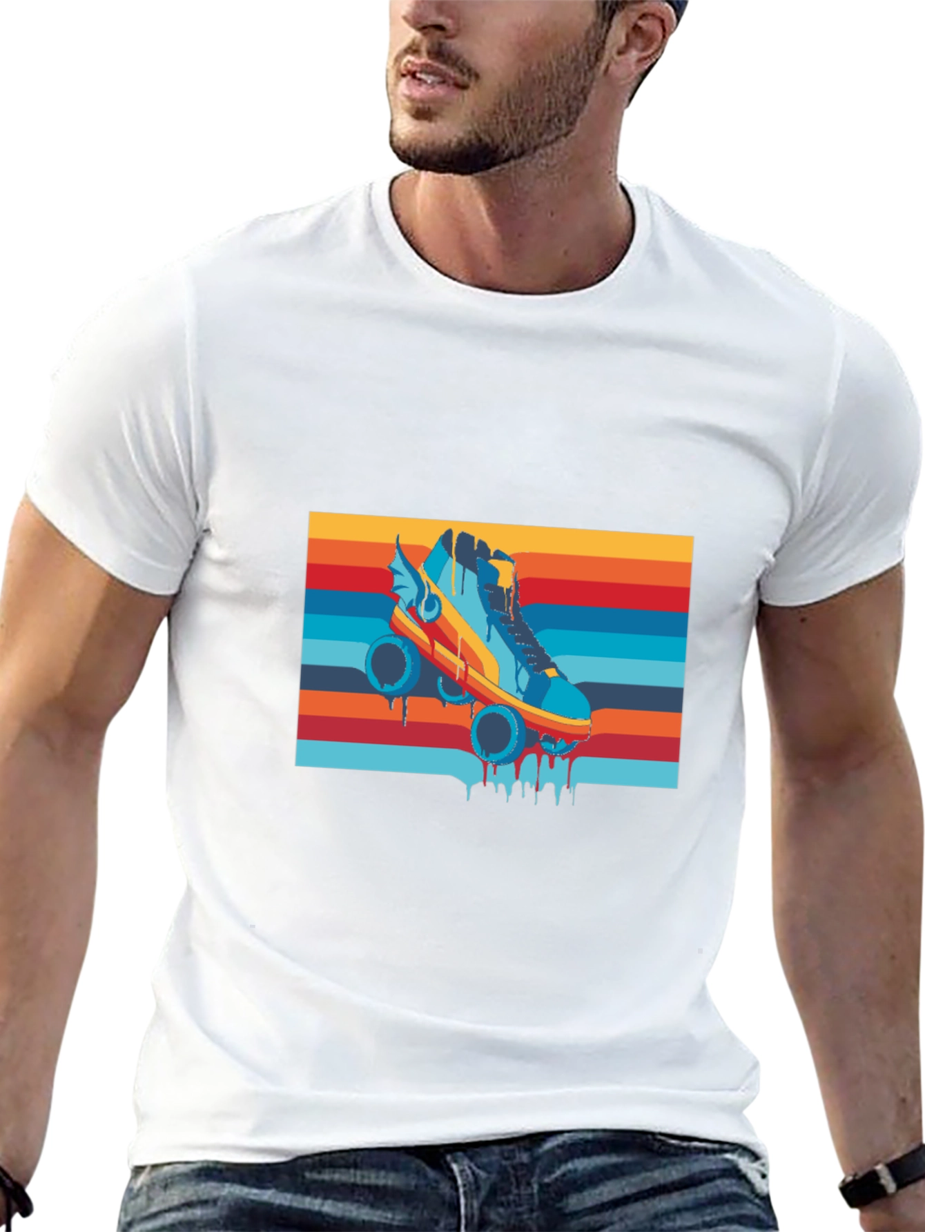 Retro Roller Skate T-Shirt - Cool Graphic Tee