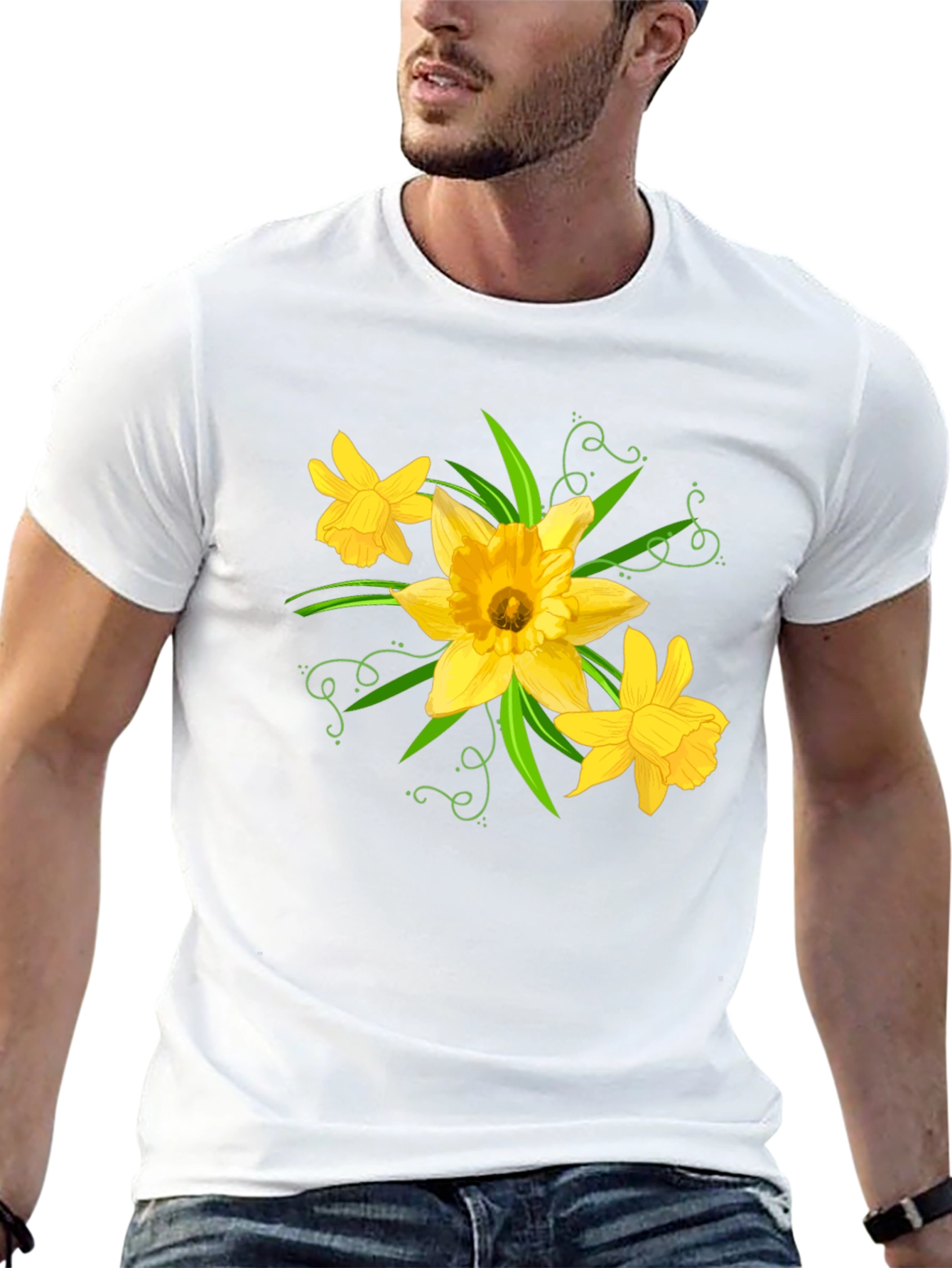 Daffodil Graphic Tee - Black Cotton T-Shirt