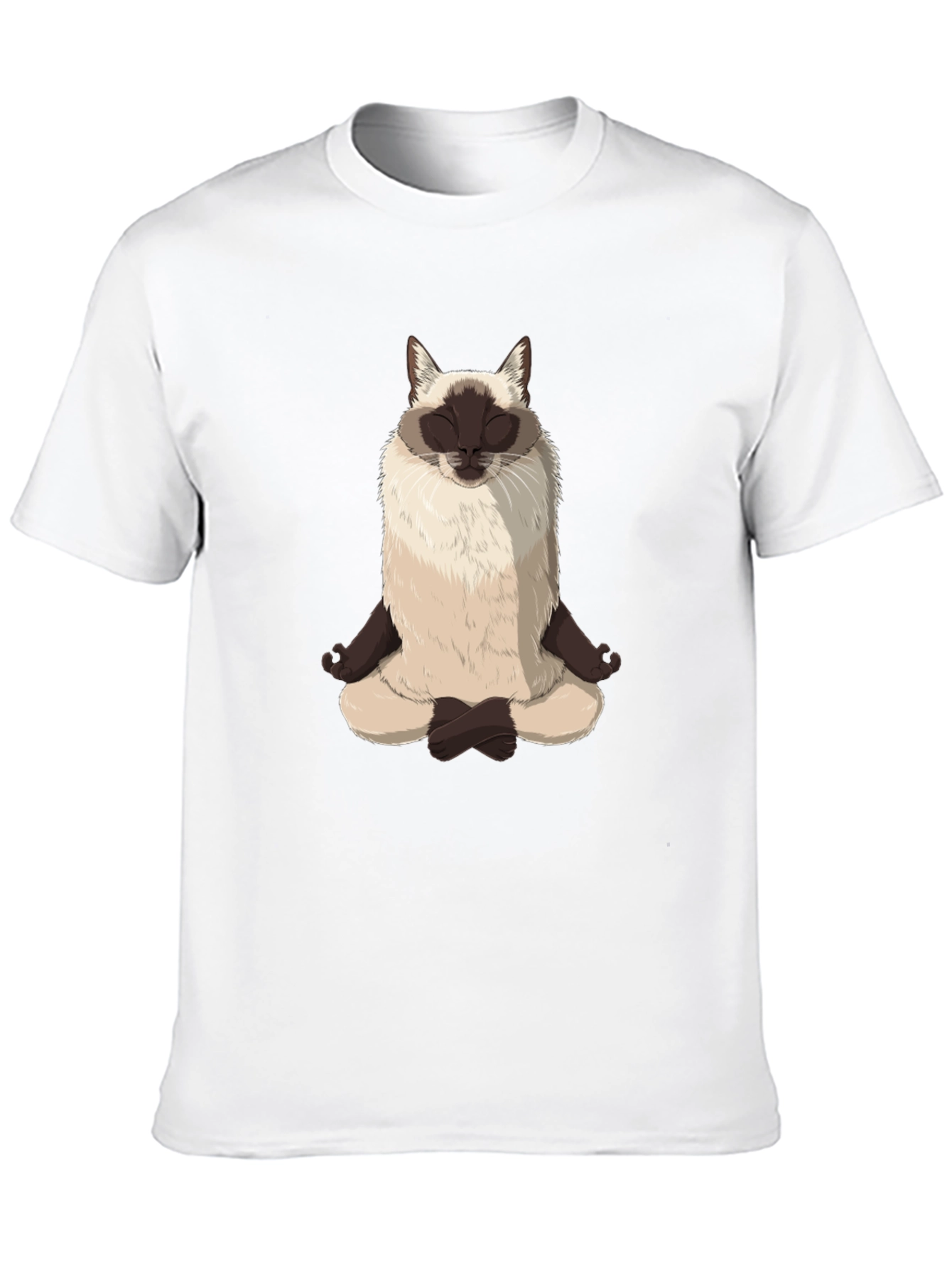 Meditating Siamese Cat Graphic Tee - Funny Yoga T-Shirt