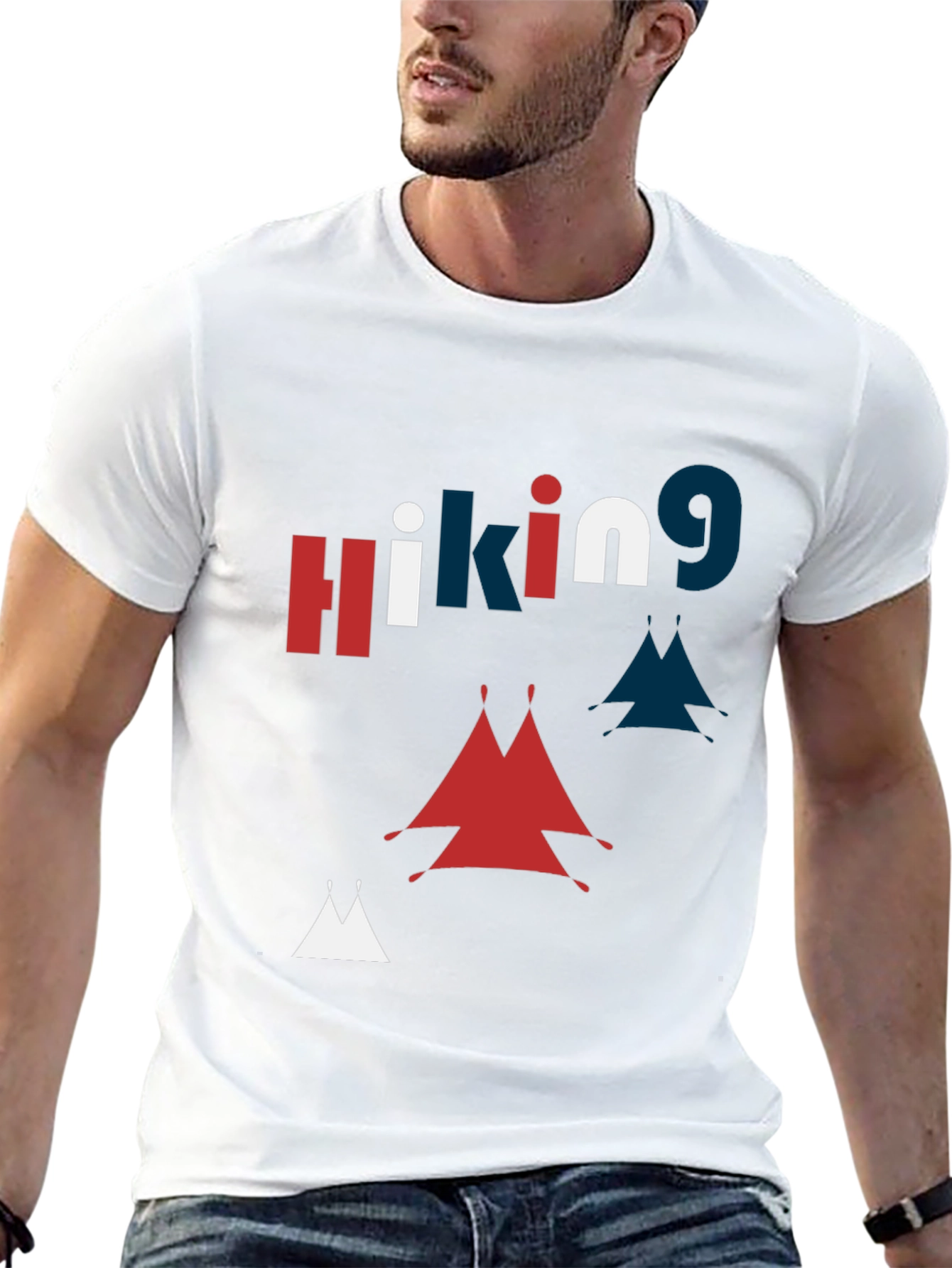 Hiking Graphic Print Crew Neck T-Shirt