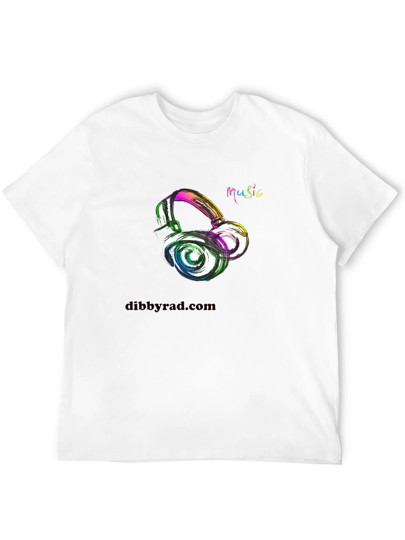 Music Headphone Graphic Black T-Shirt