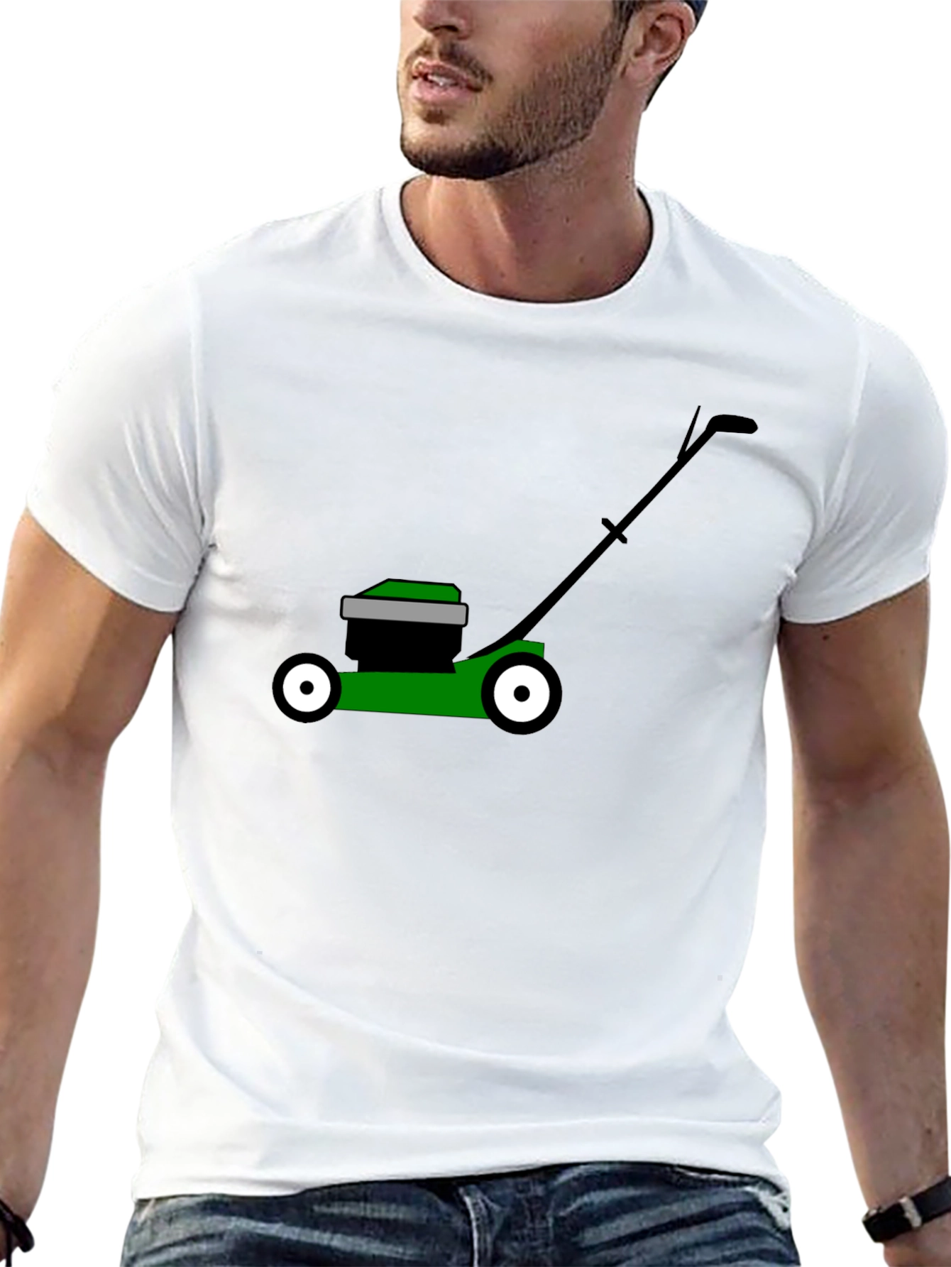 Lawn Mower Graphic Tee - Black Cotton T-Shirt