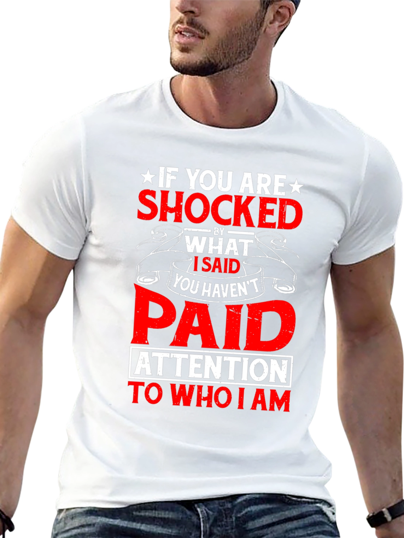 Shocked? Graphic Print Mens Black T-Shirt