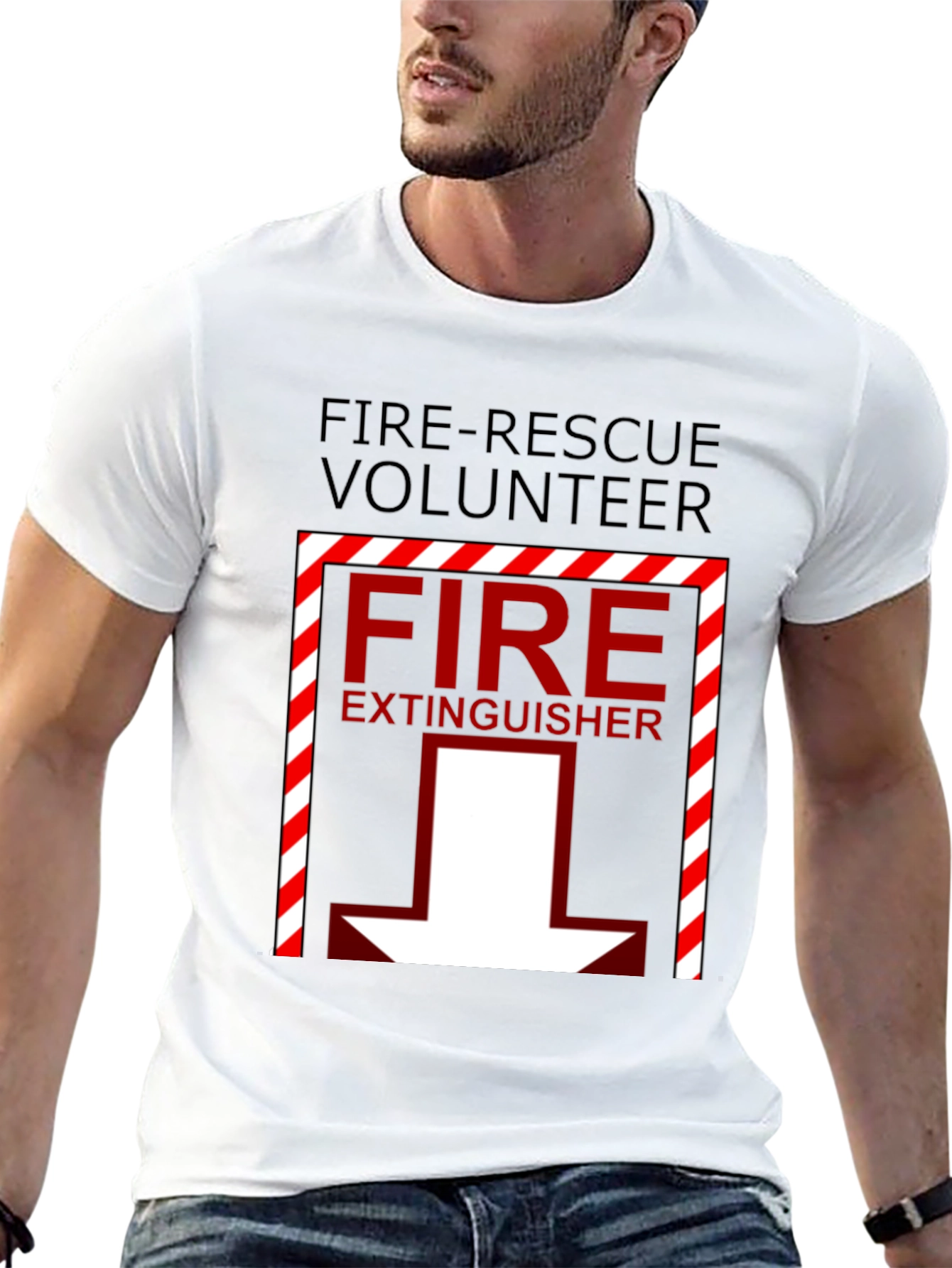 Fire Rescue Volunteer T-Shirt: Fire Extinguisher Graphic Tee