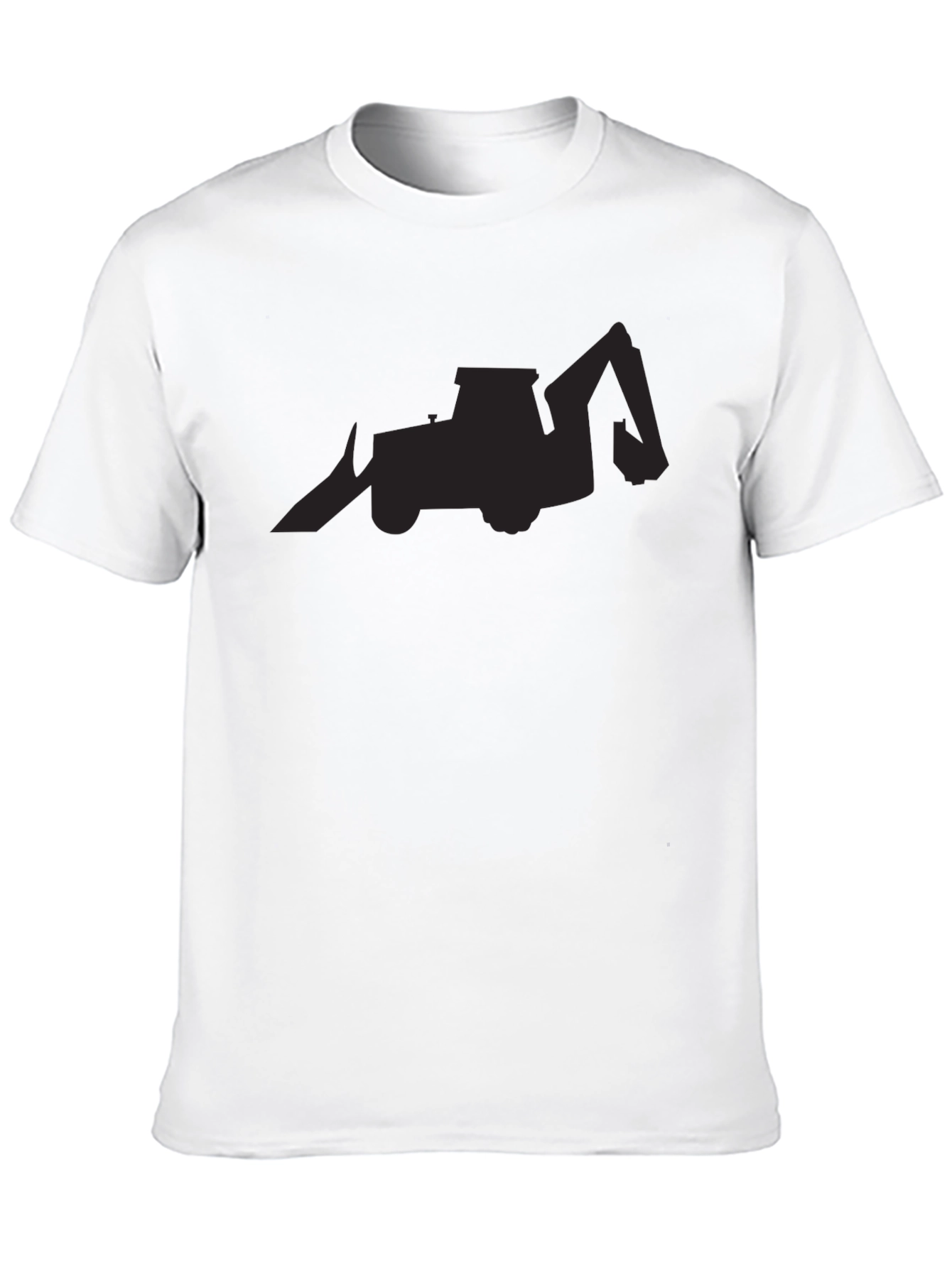 Black Backhoe Loader Silhouette Graphic Tee