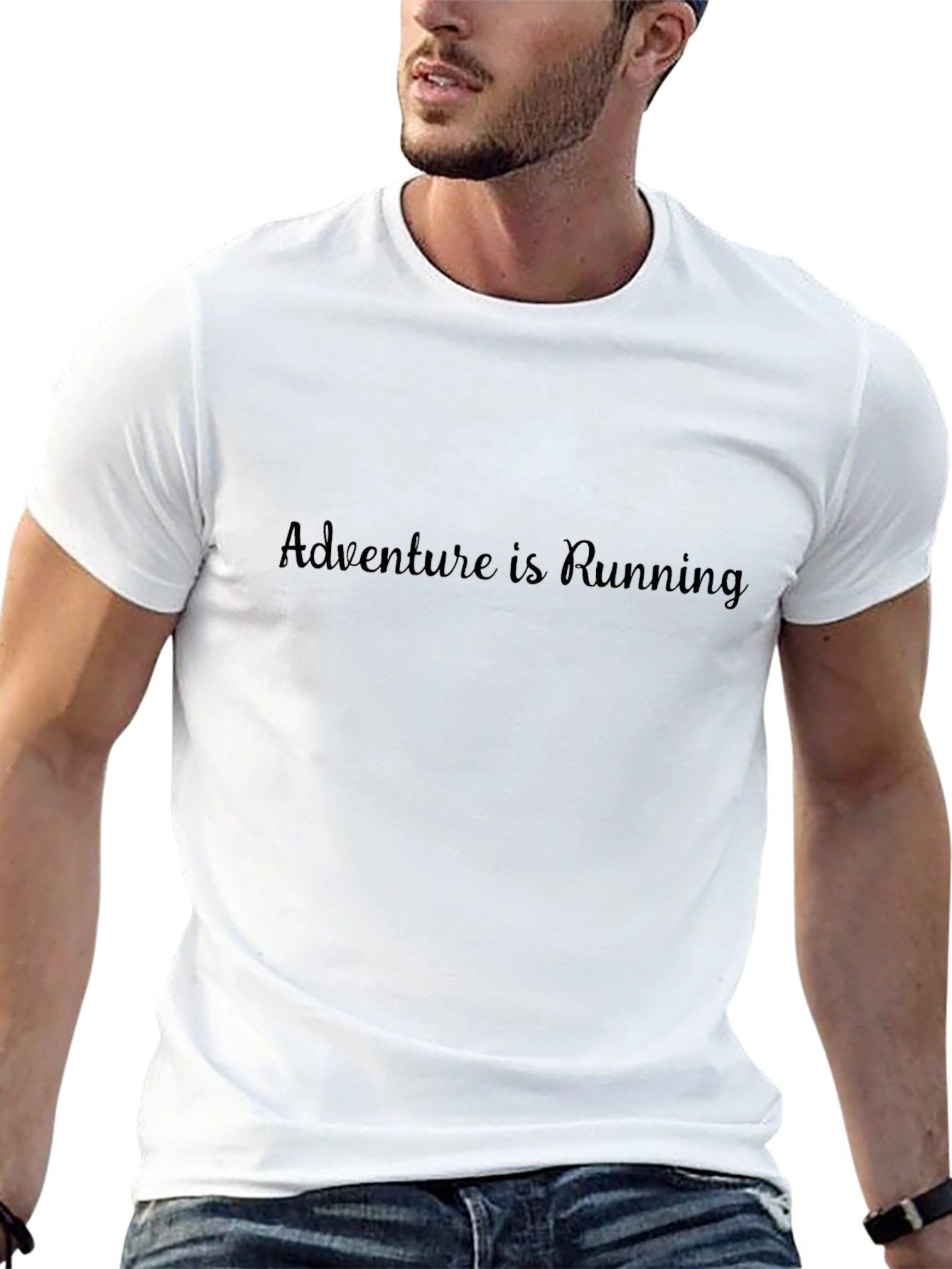 Adventure is Running Black T-Shirt