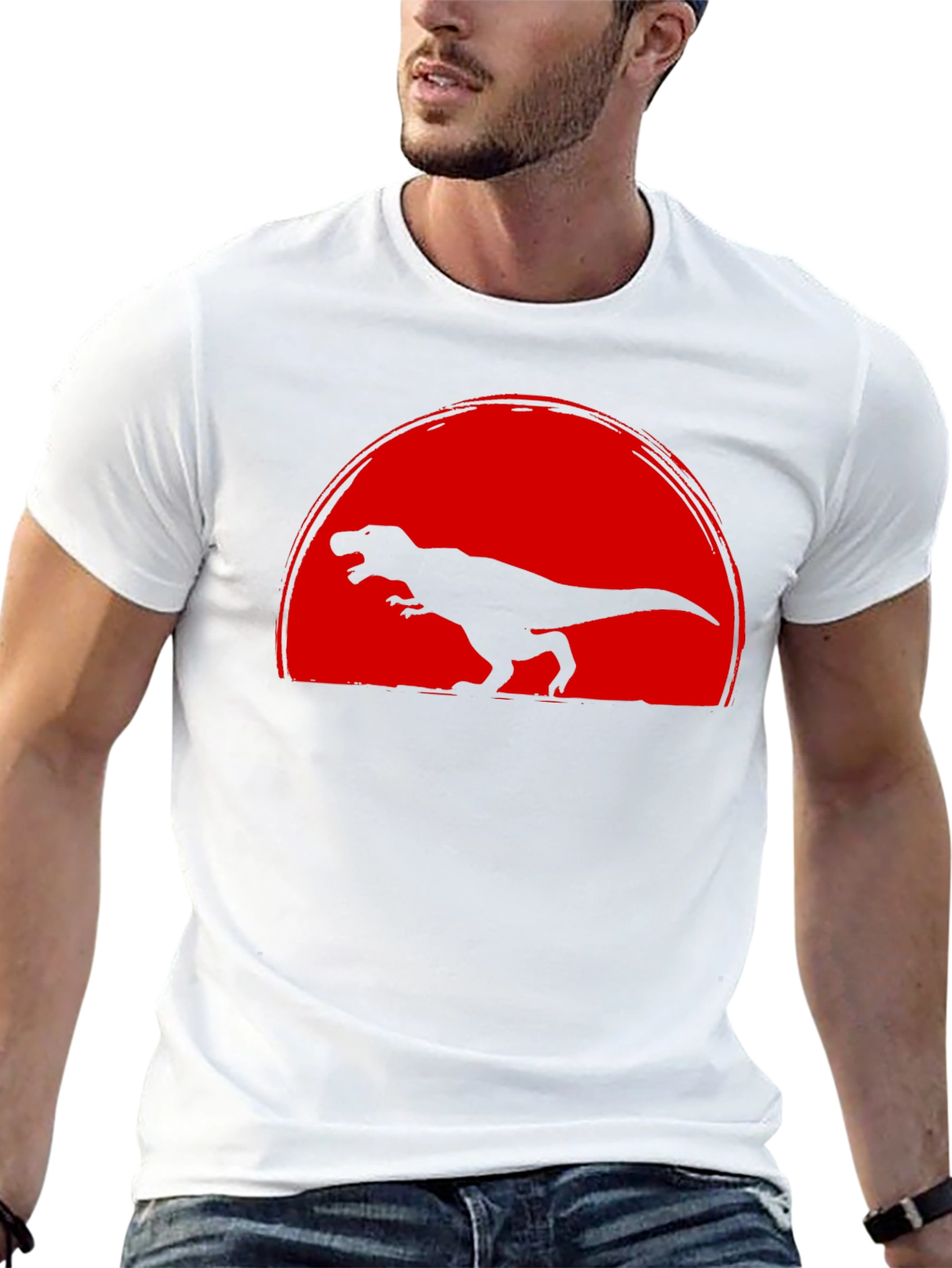 Dinosaur Sunset Graphic T-Shirt