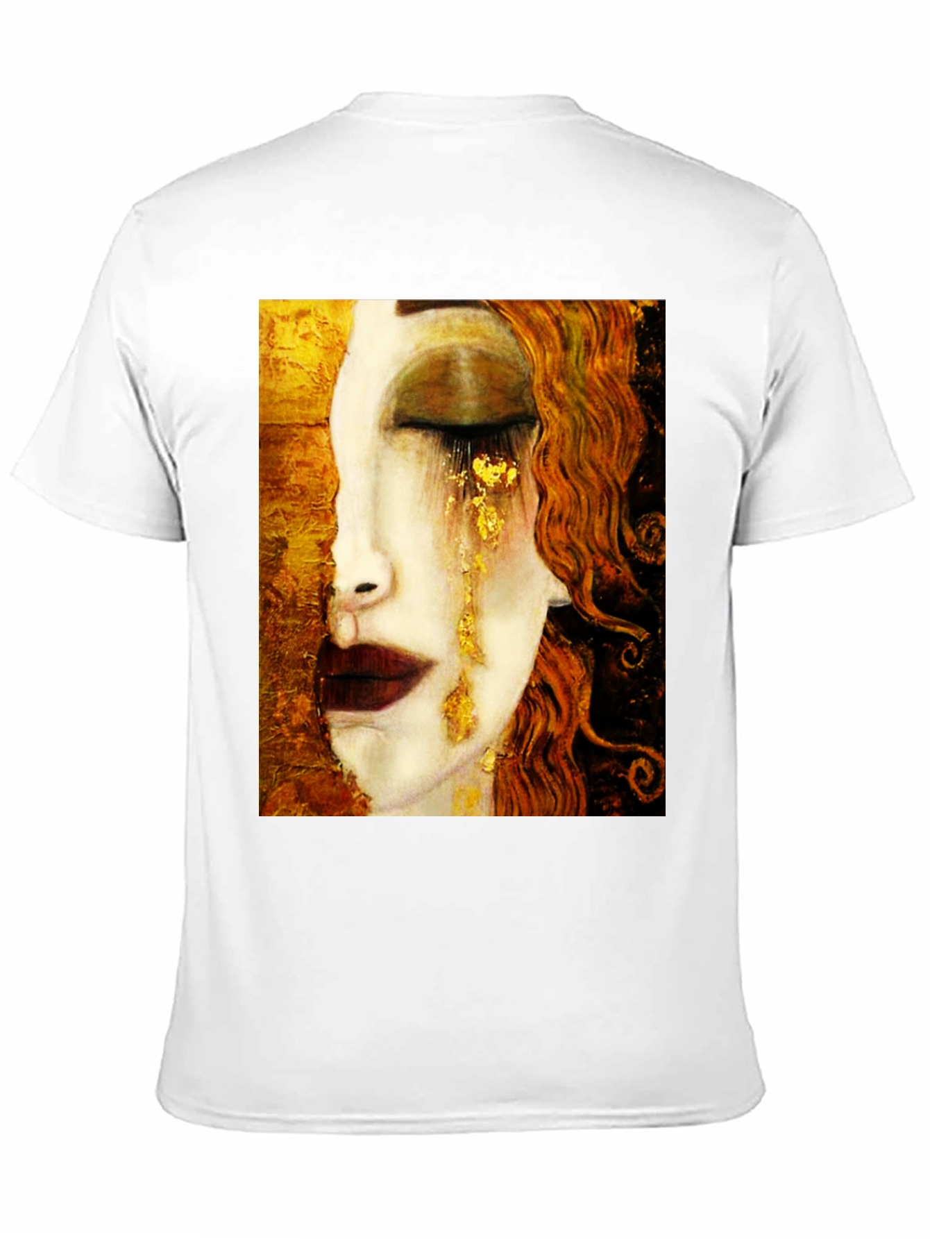 Golden Tears Graphic Tee - Artistic Print