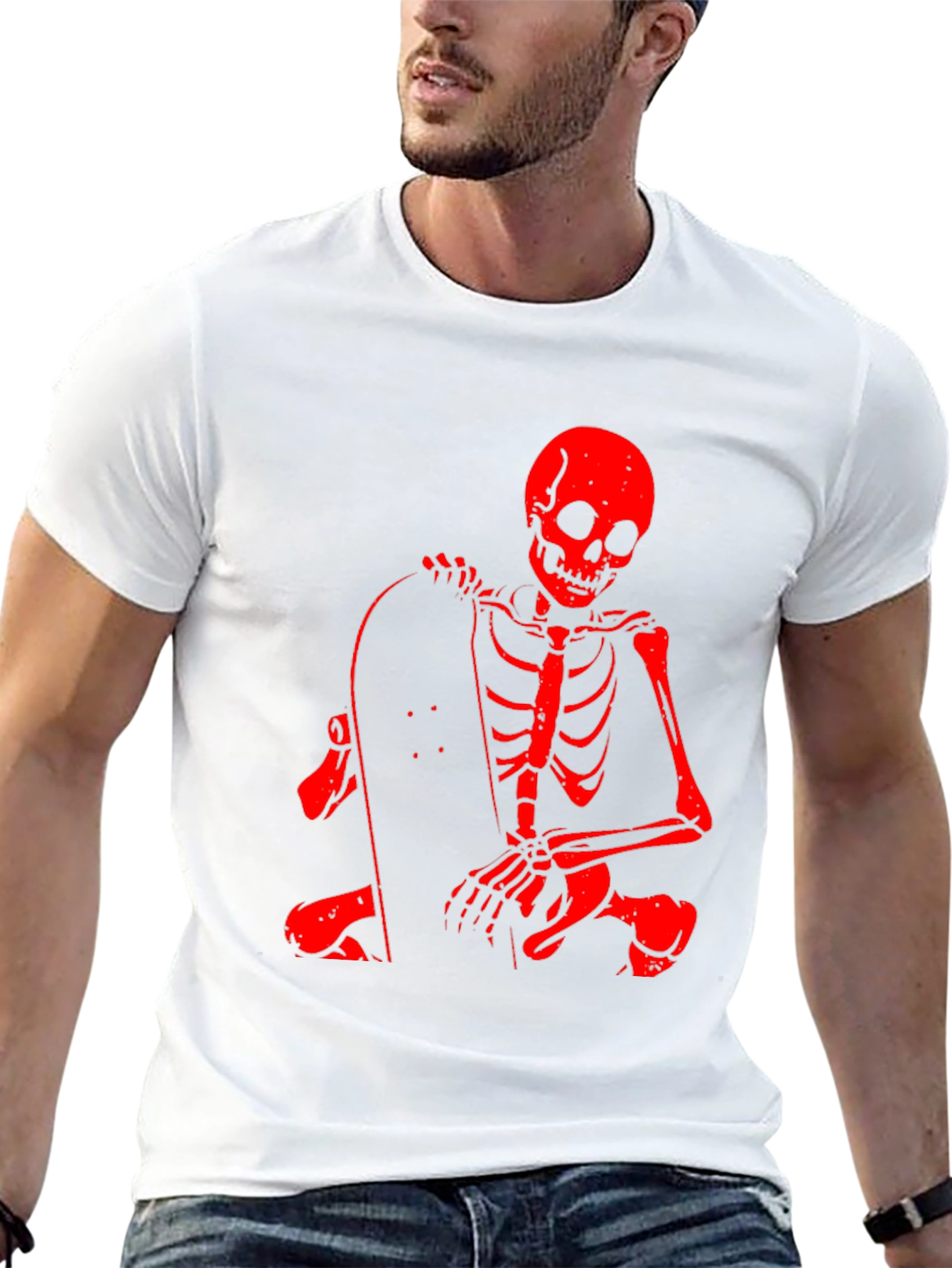 Skateboarding Skeleton Graphic Tee
