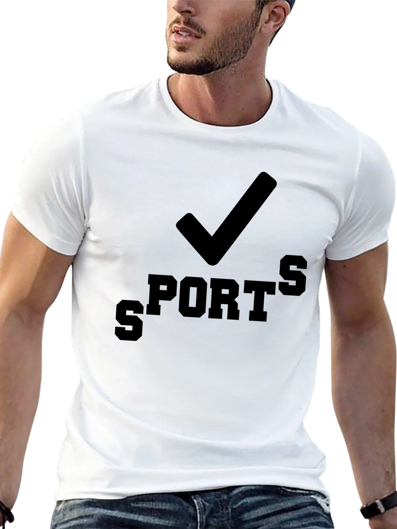 Sports Check Black Graphic Tee