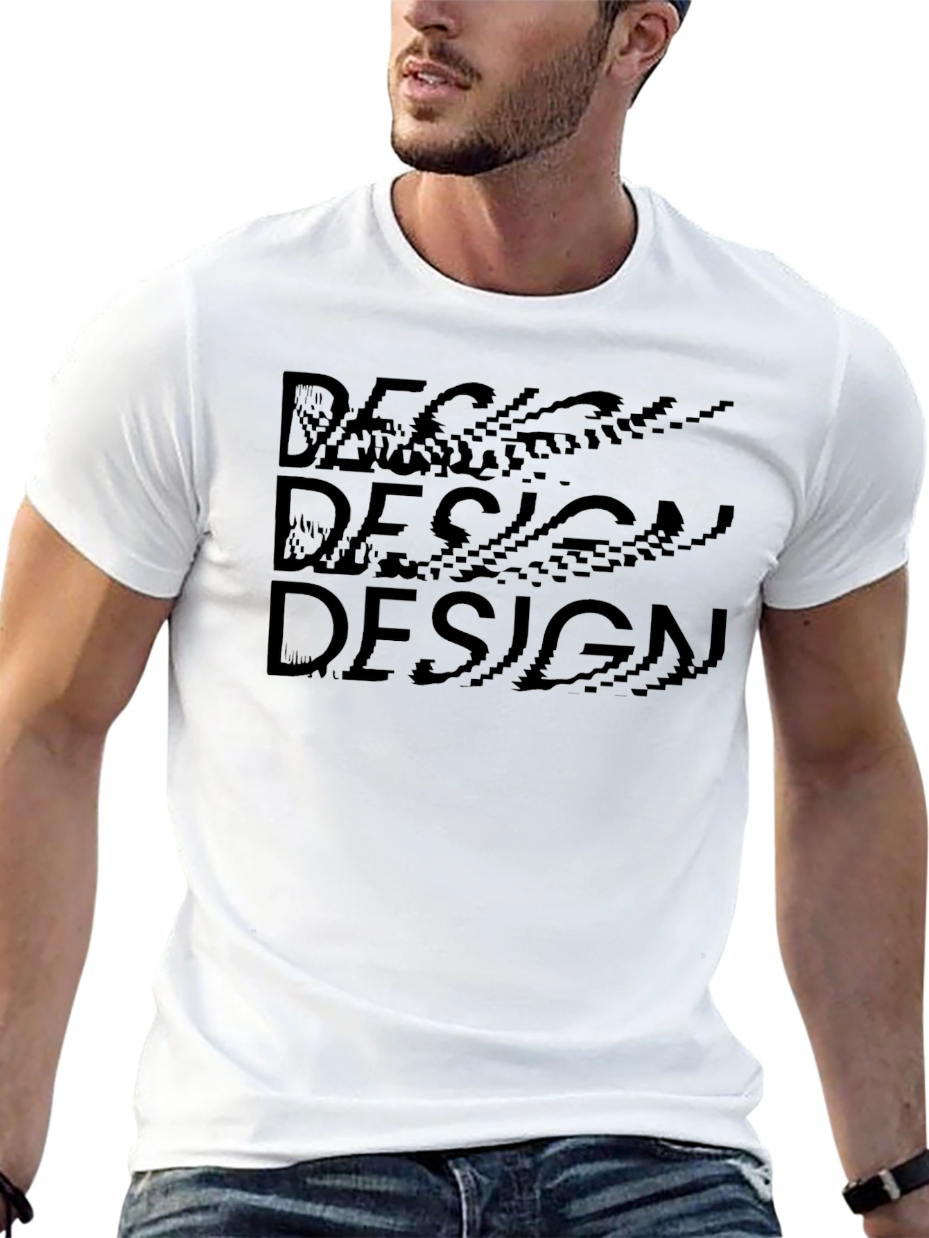 Black Design Text Tee - Cool Graphic Print Shirt