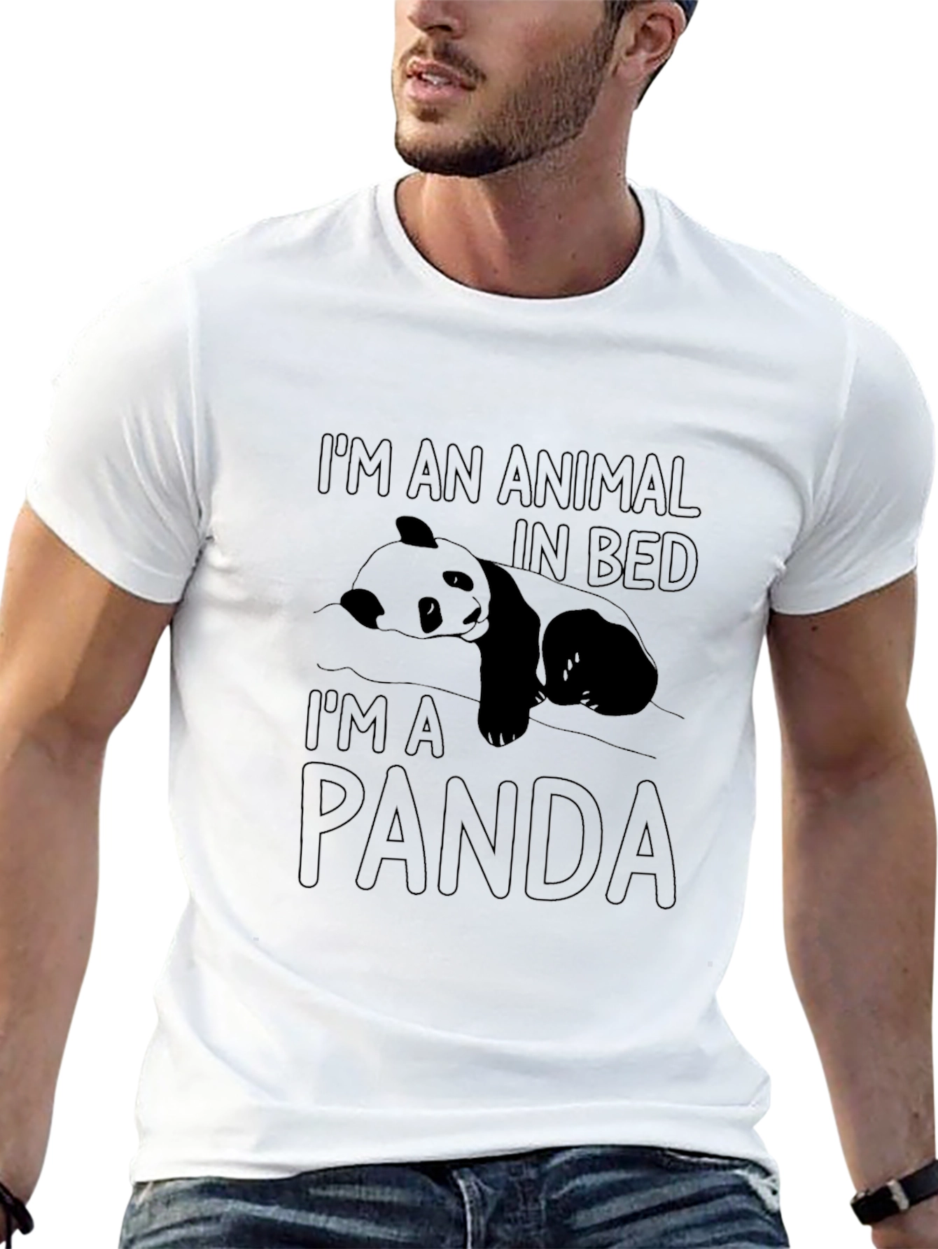 Im an Animal in Bed Panda T-Shirt