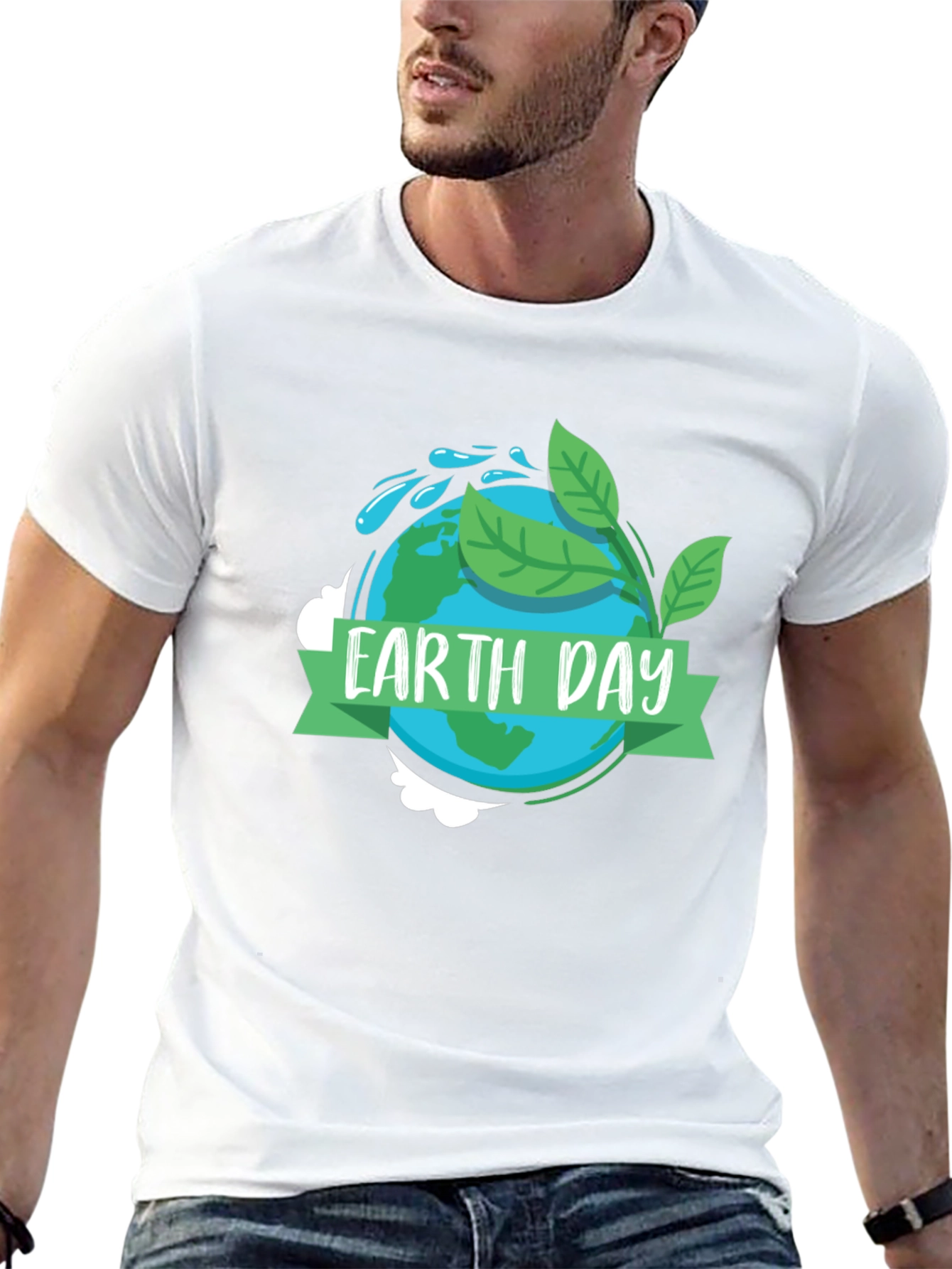 Earth Day Graphic Tee - Black Cotton T-Shirt