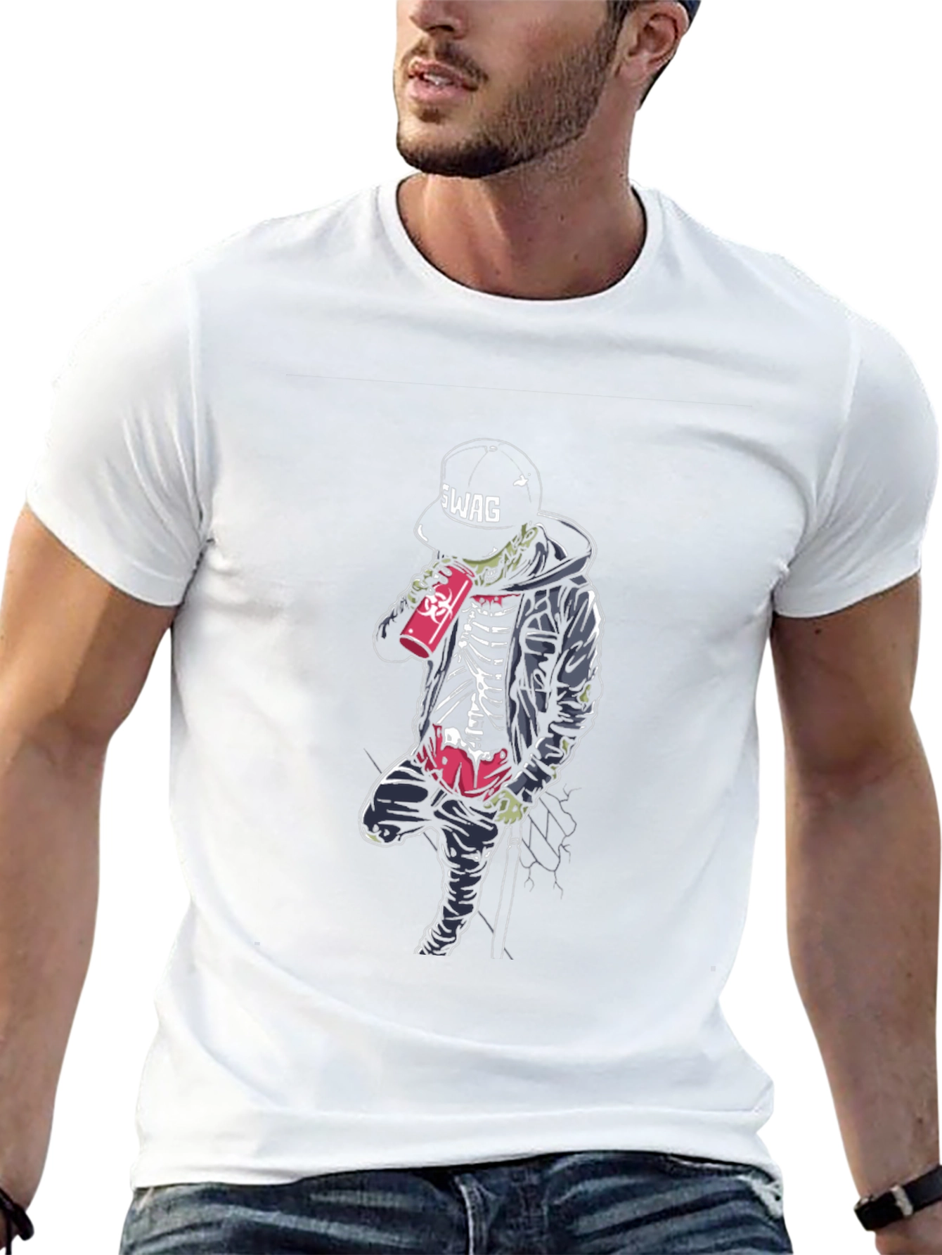 Swag Skeleton Graphic Print T-Shirt