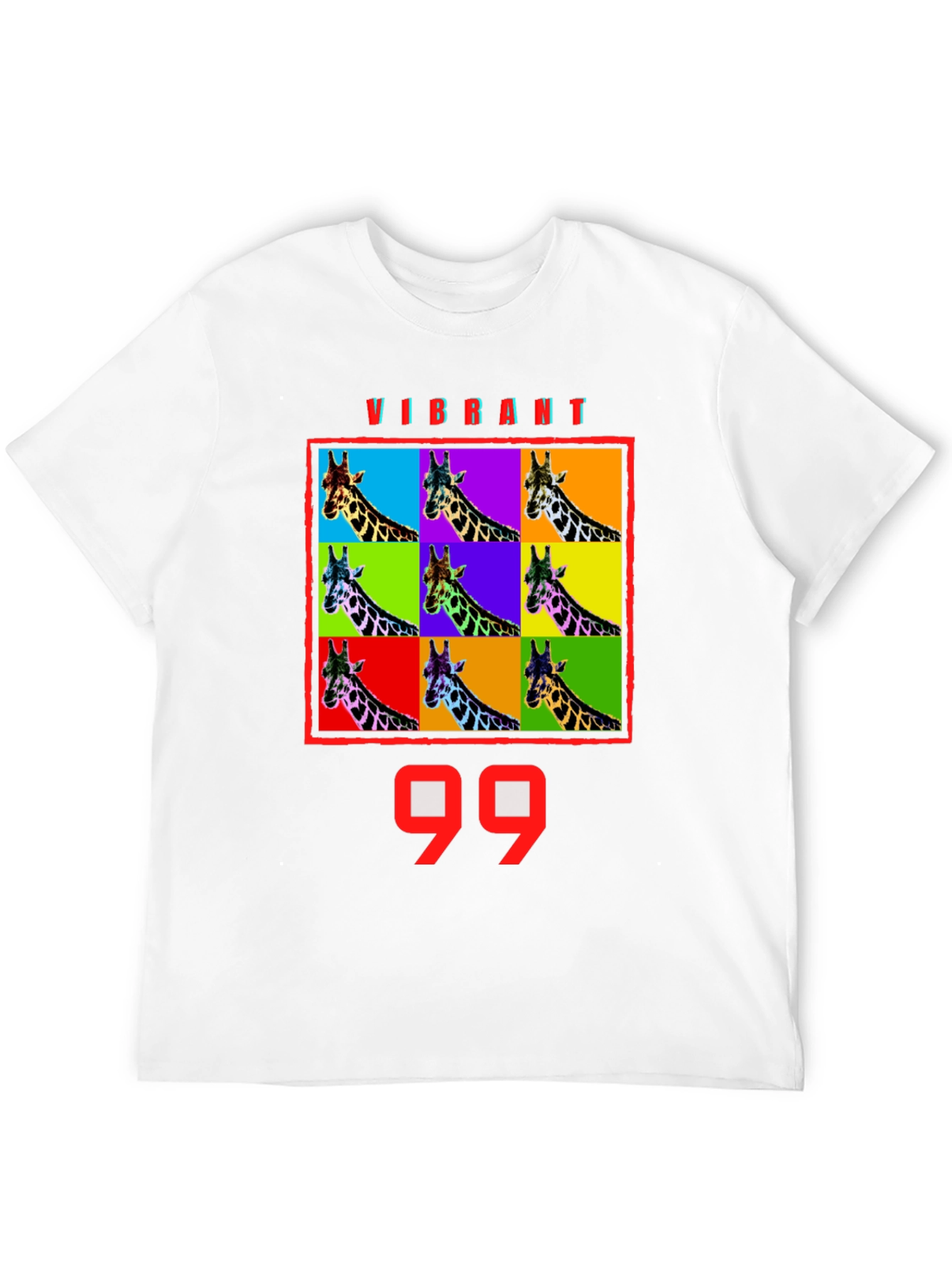 Vibrant Giraffe Pop Art T-Shirt