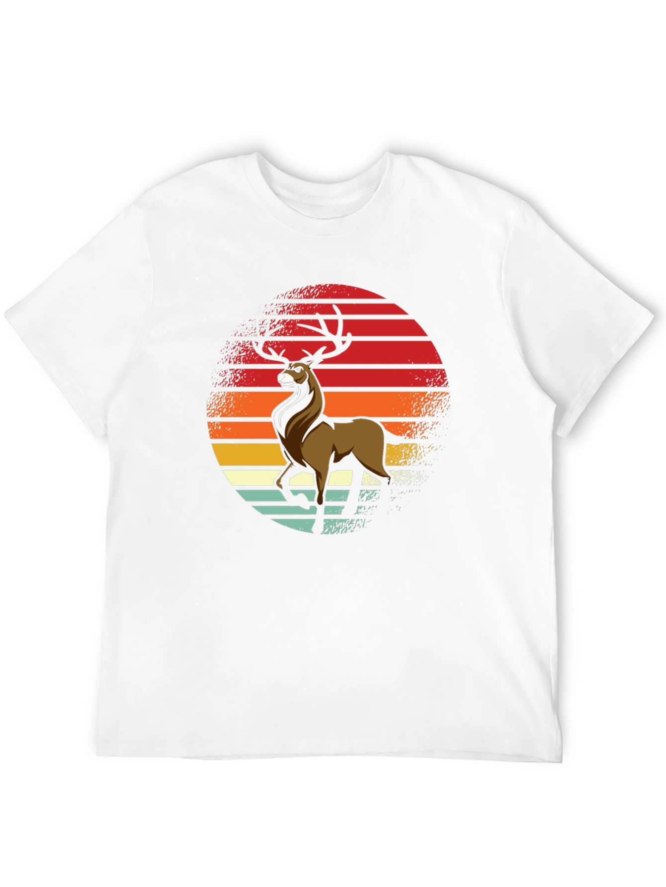 Retro Deer Graphic Tee - Black