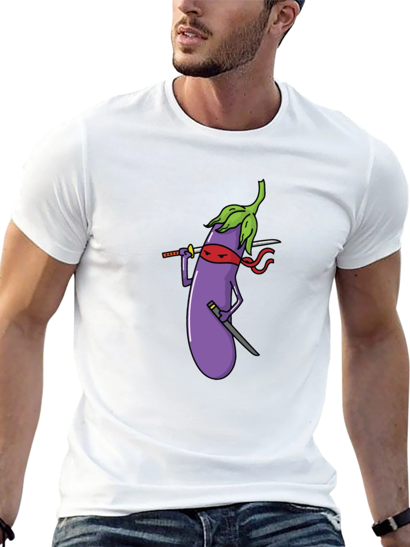 Eggplant Ninja Black T-Shirt