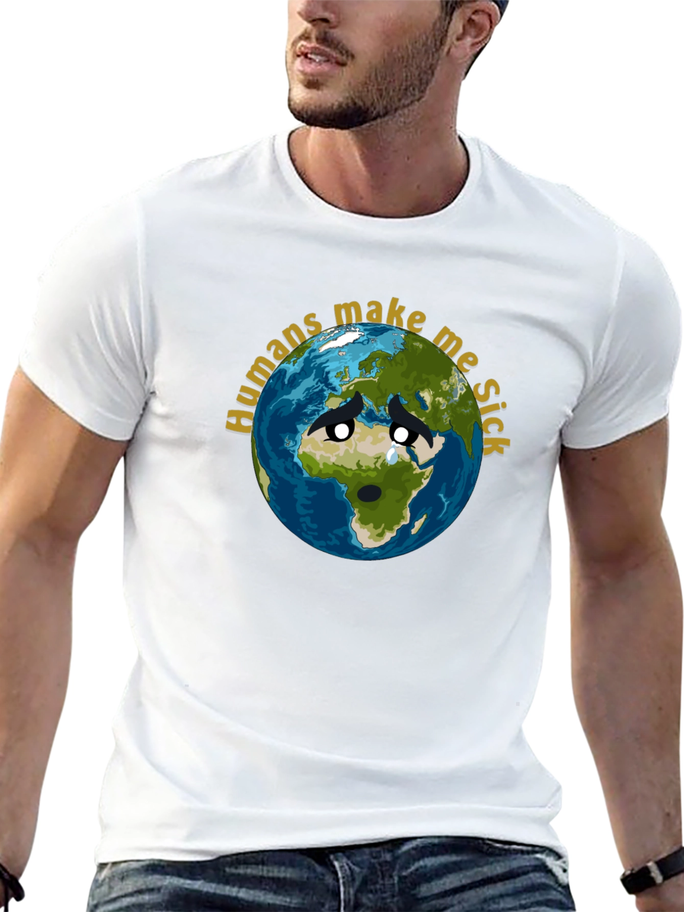 Earth Sick Graphic T-Shirt - Eco Awareness Tee