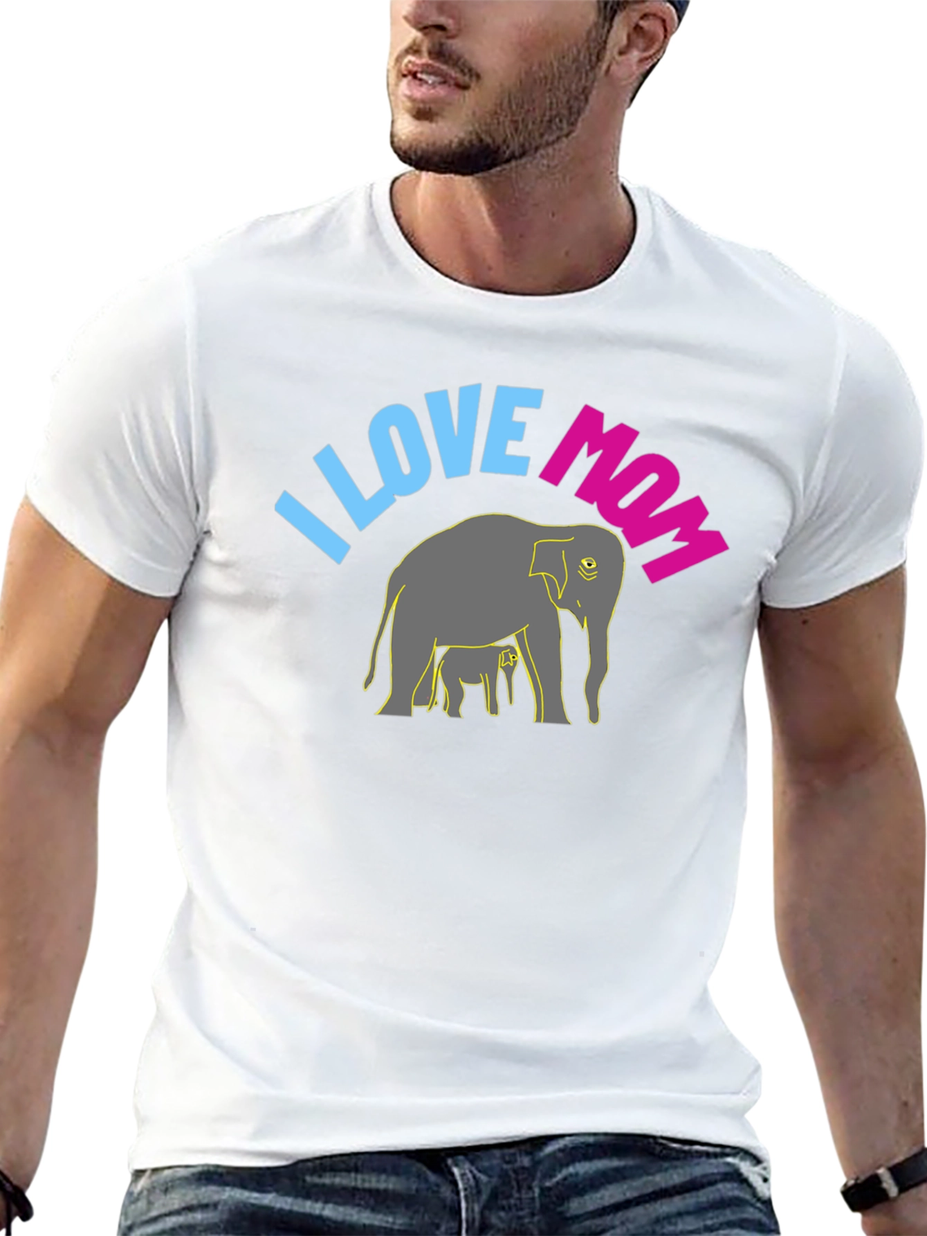 I Love Mom Elephant Graphic Tee