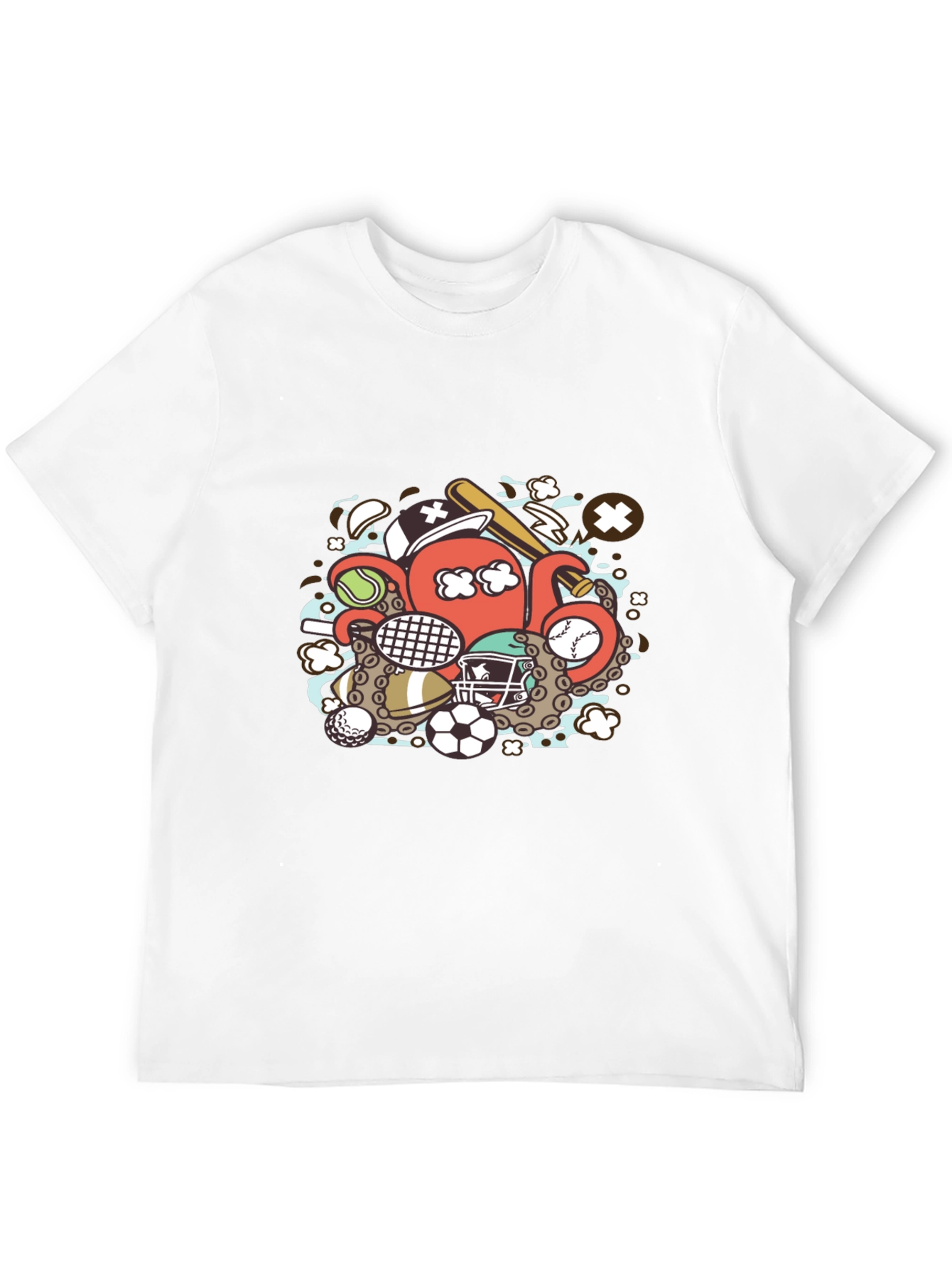 Sports Octopus Graphic T-Shirt