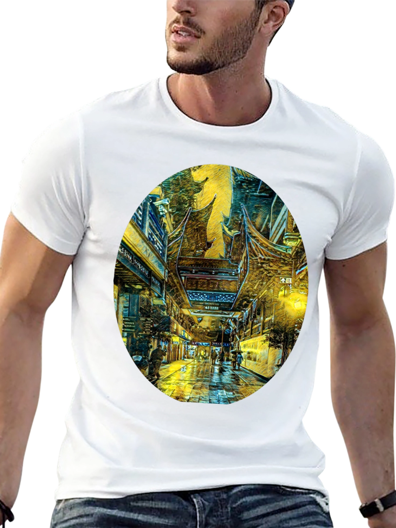 Artistic Cityscape Graphic Tee