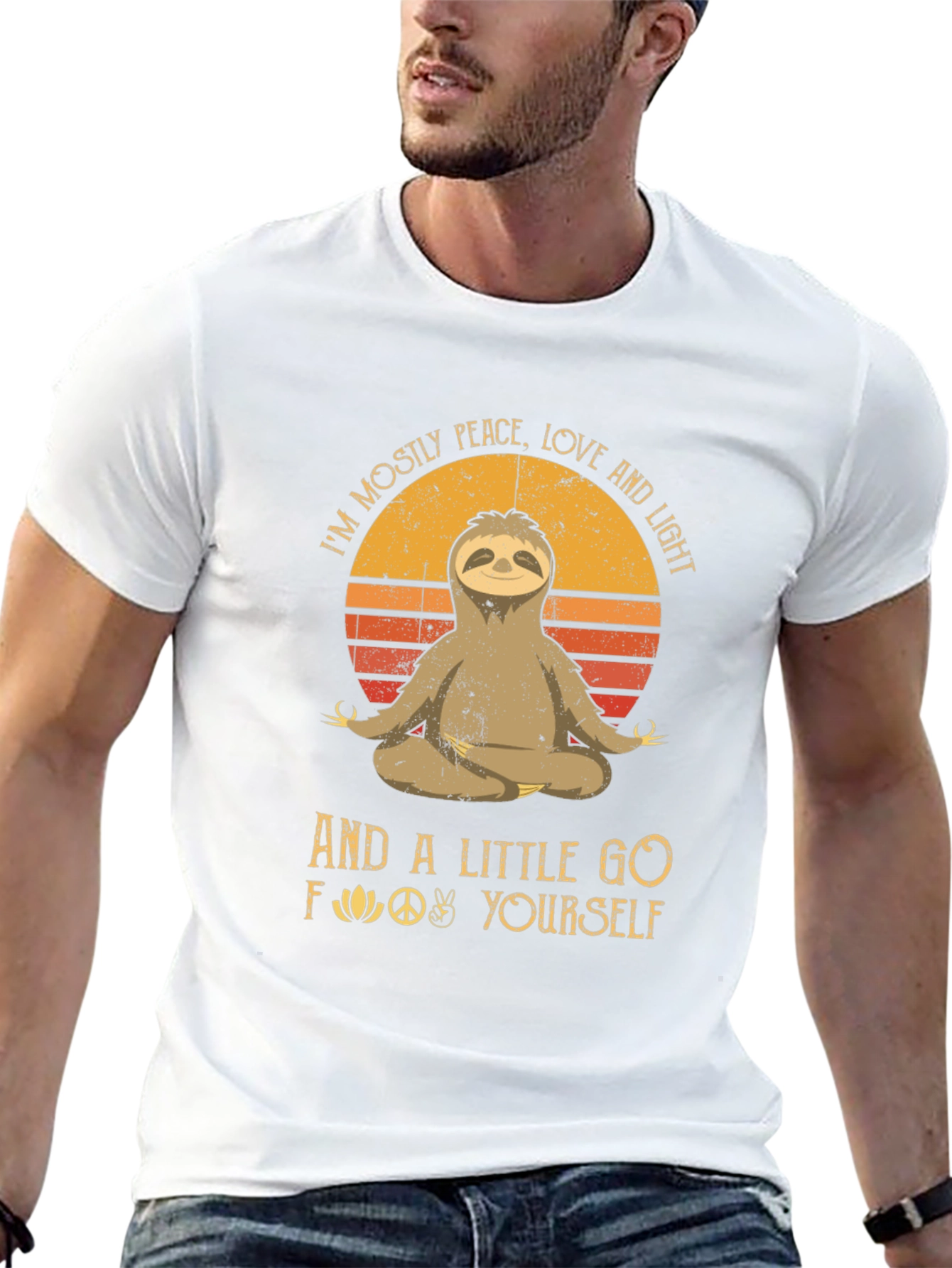 Peace Love Sloth Graphic T-Shirt - Comfy Casual Tee