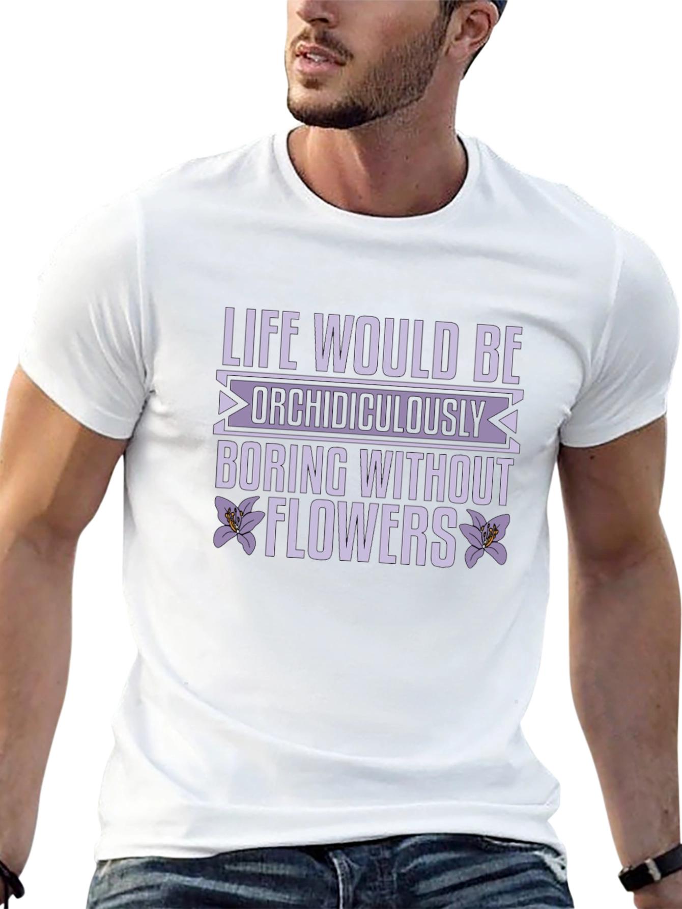 Life Needs Flowers Black Graphic Tee Shirt