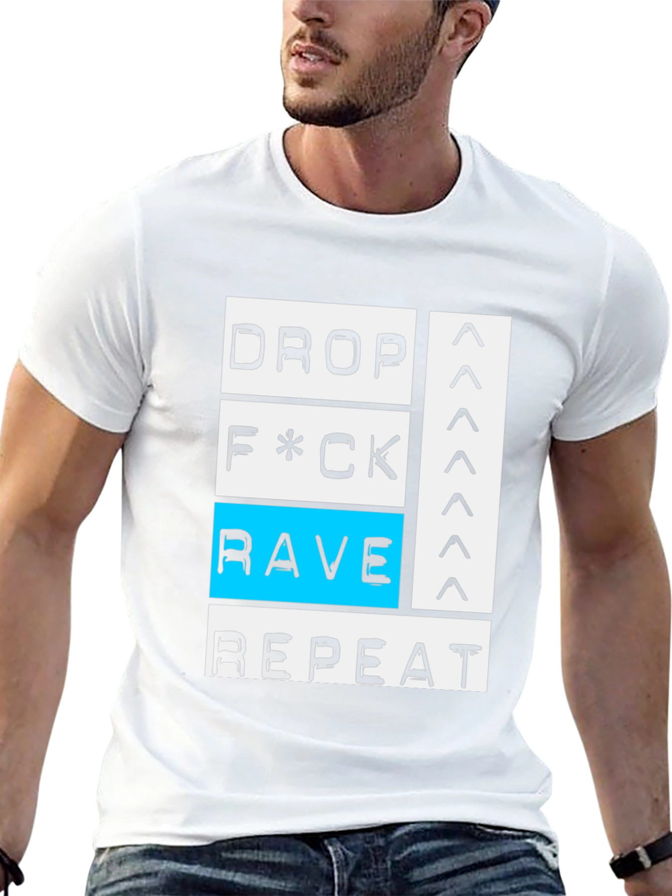 Drop Rave Repeat Black Graphic T-Shirt