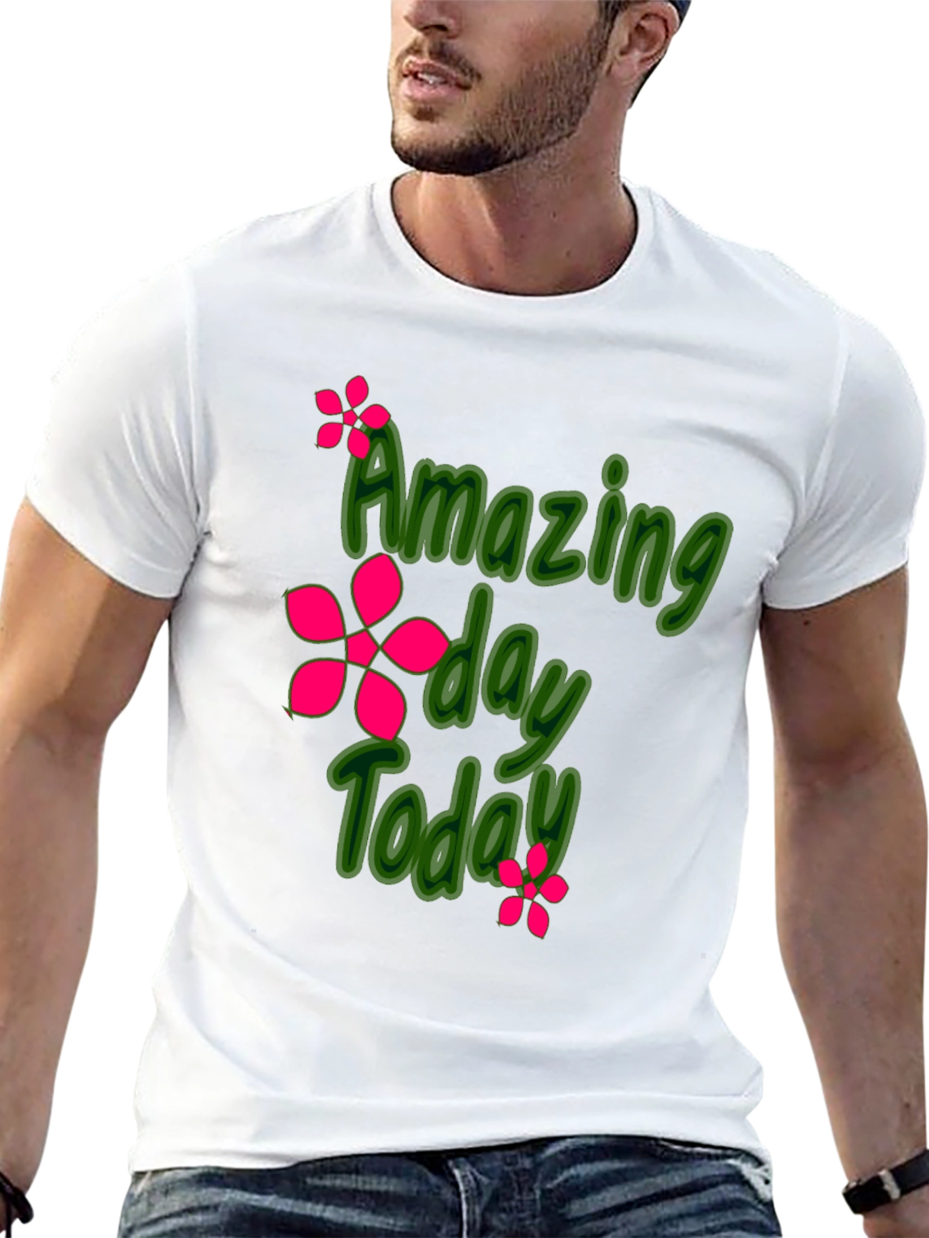 Amazing Day Today Black Graphic Tee Shirt