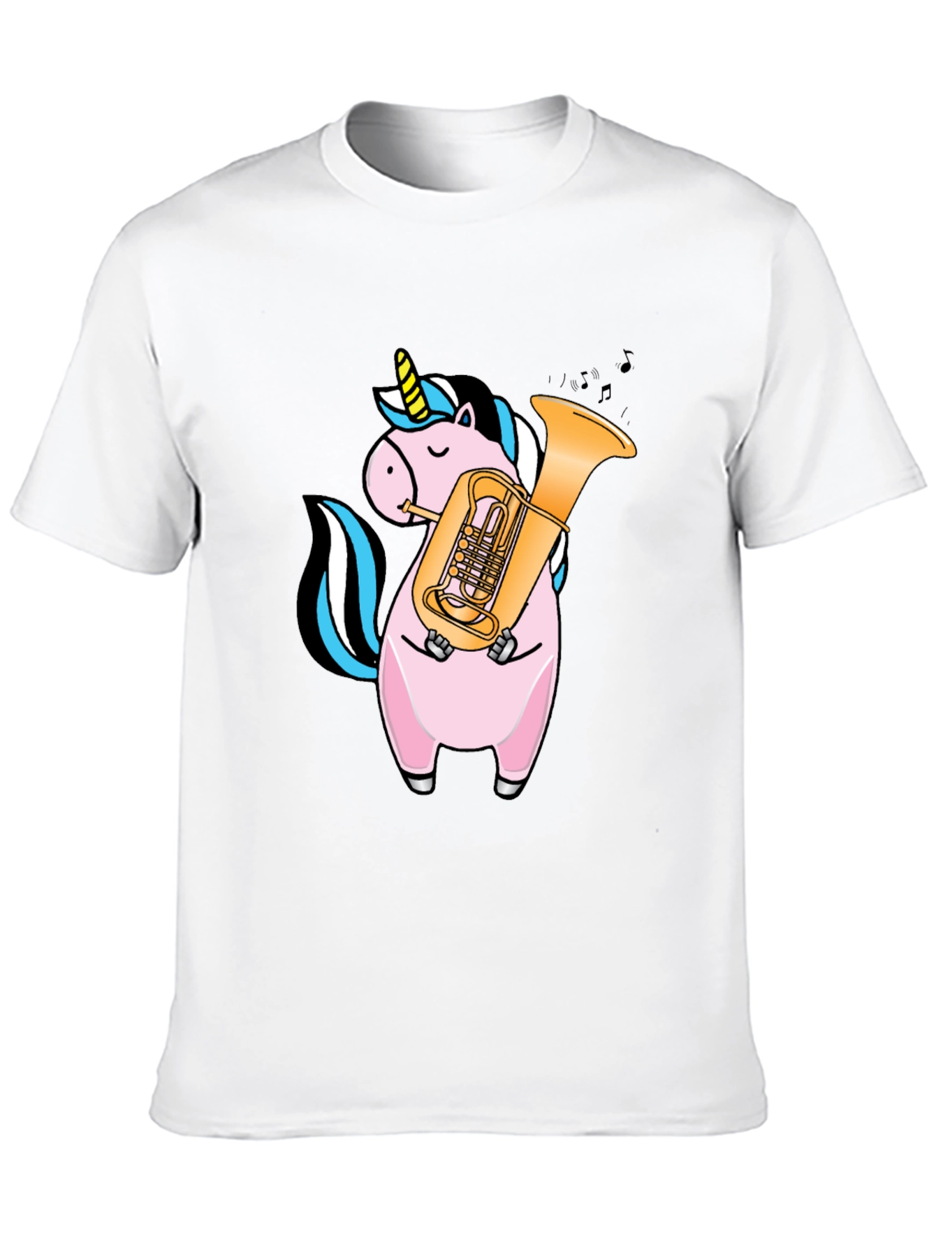 Unicorn Playing Tuba Graphic T-Shirt