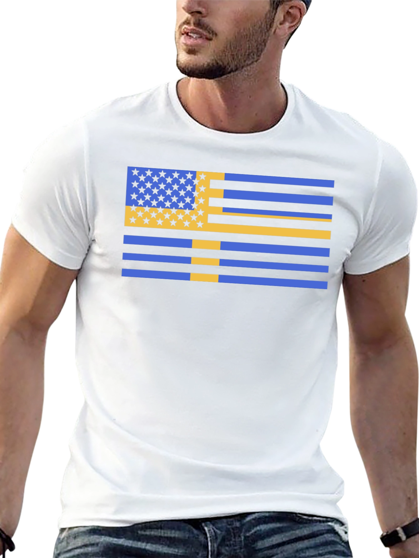 Unique USA/Sweden Flag Graphic Tee