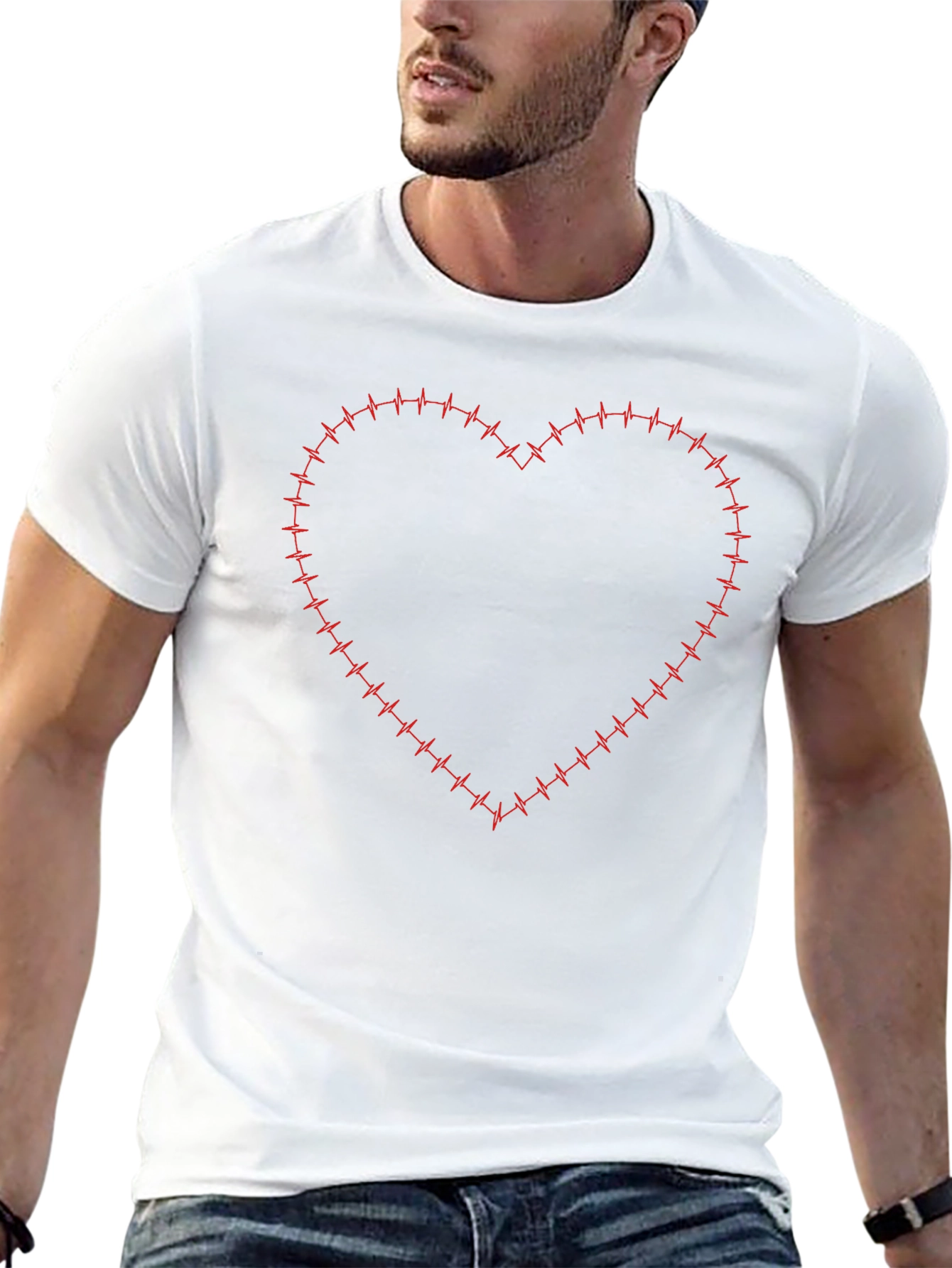 Heartbeat Heart Graphic Black T-Shirt