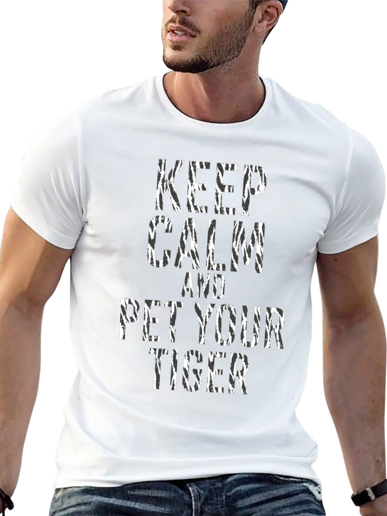Keep Calm and Pet Your Tiger Graphic T-Shirt