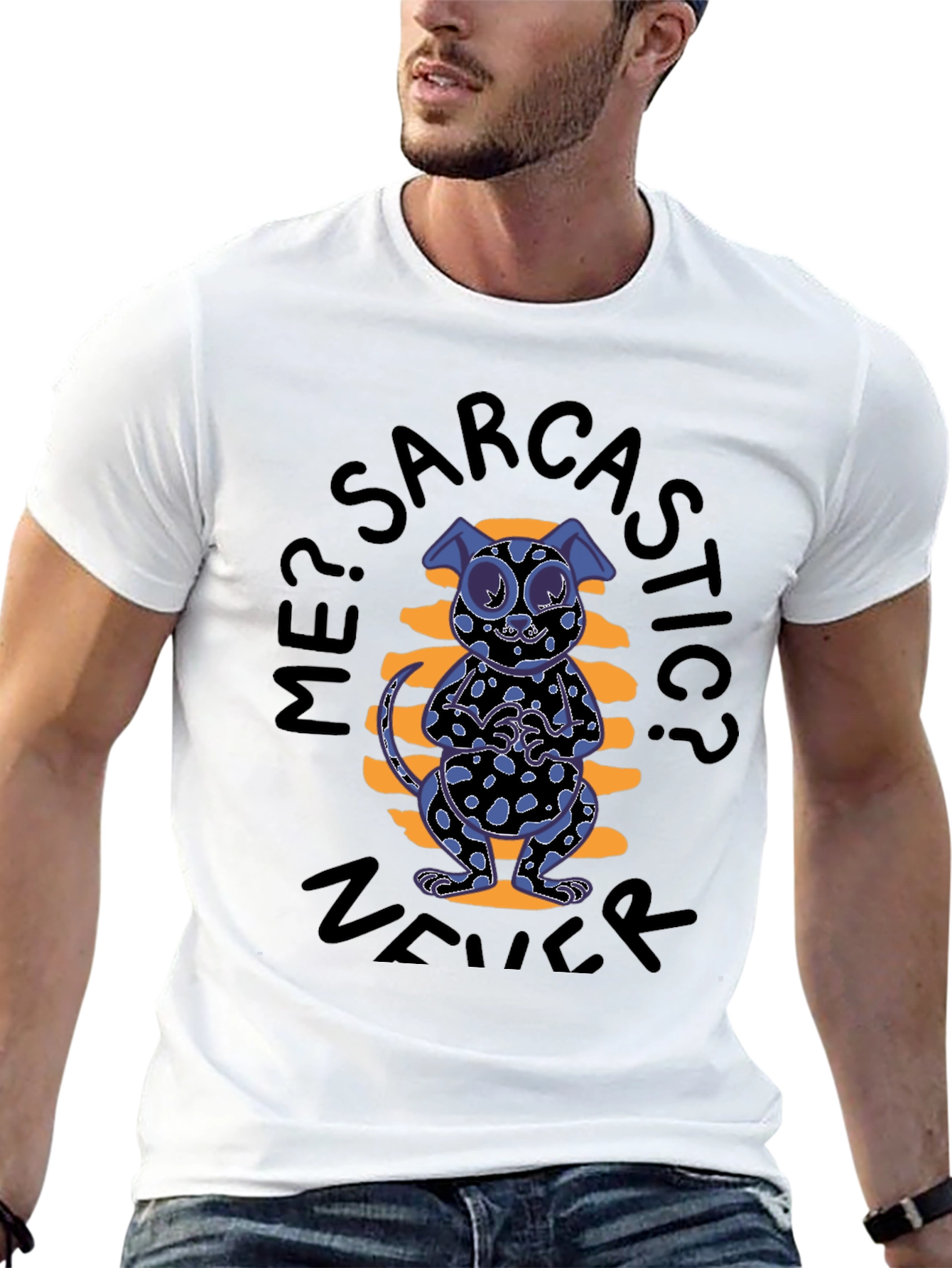 Sarcastic Cat Graphic Tee - Black