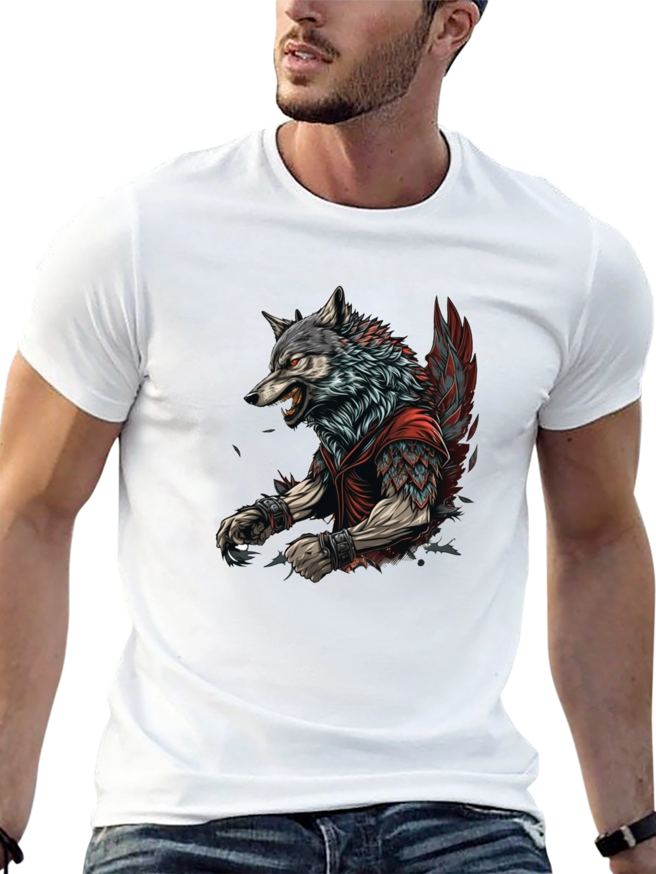 Wolf Warrior Graphic Tee - Black