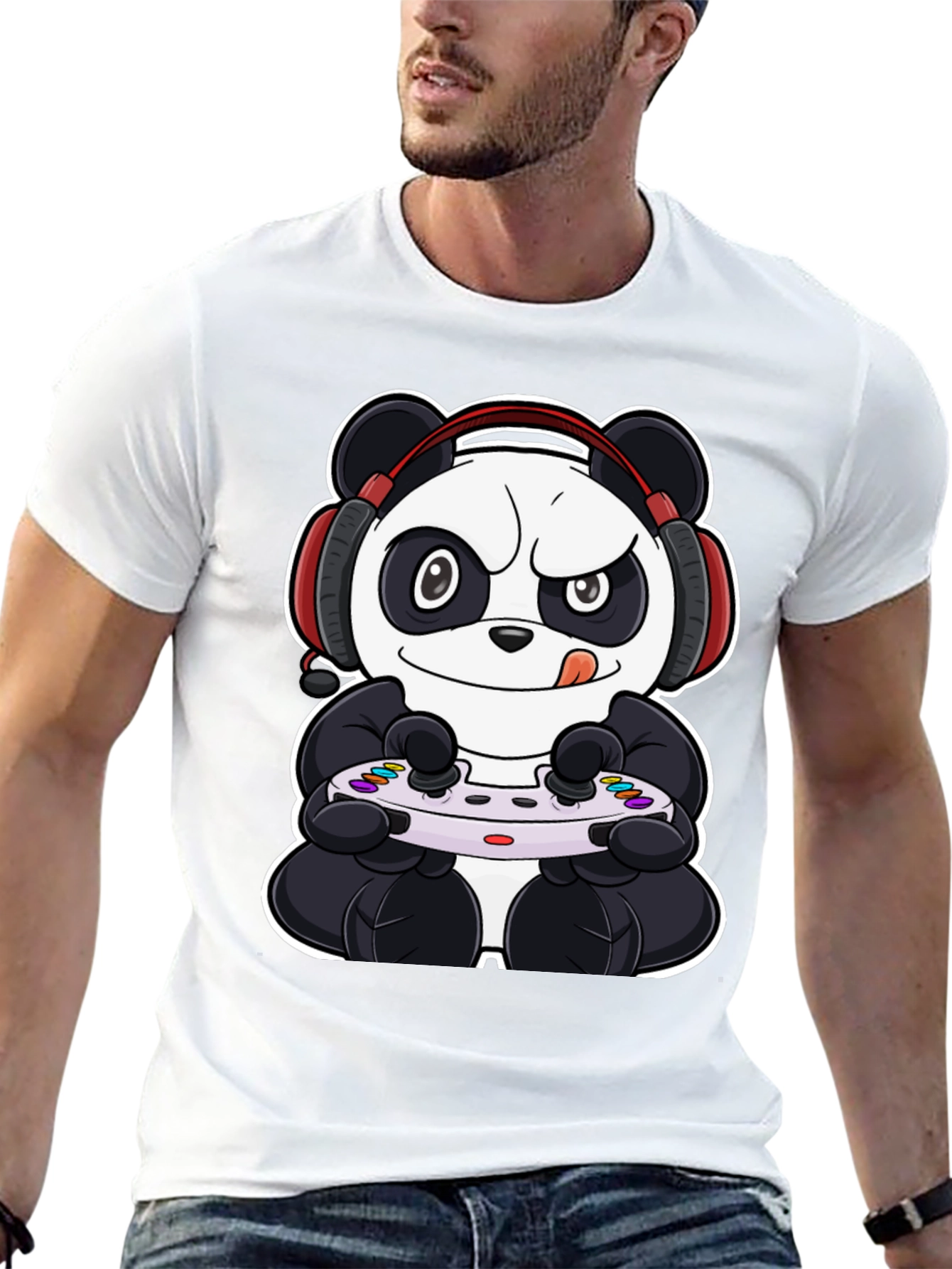 Gamer Panda Black T-Shirt