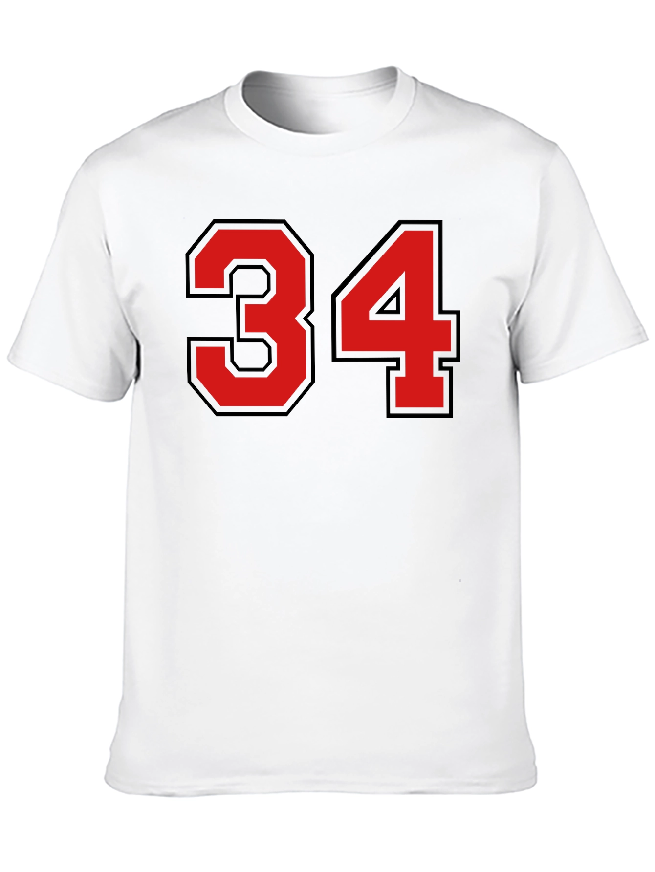 Mens Black T-Shirt with Red 34 Design