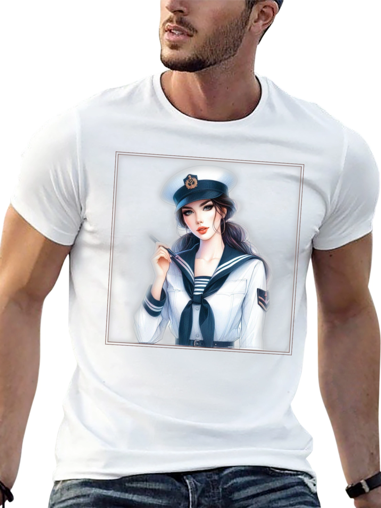 Sailor Girl Graphic T-Shirt - Black
