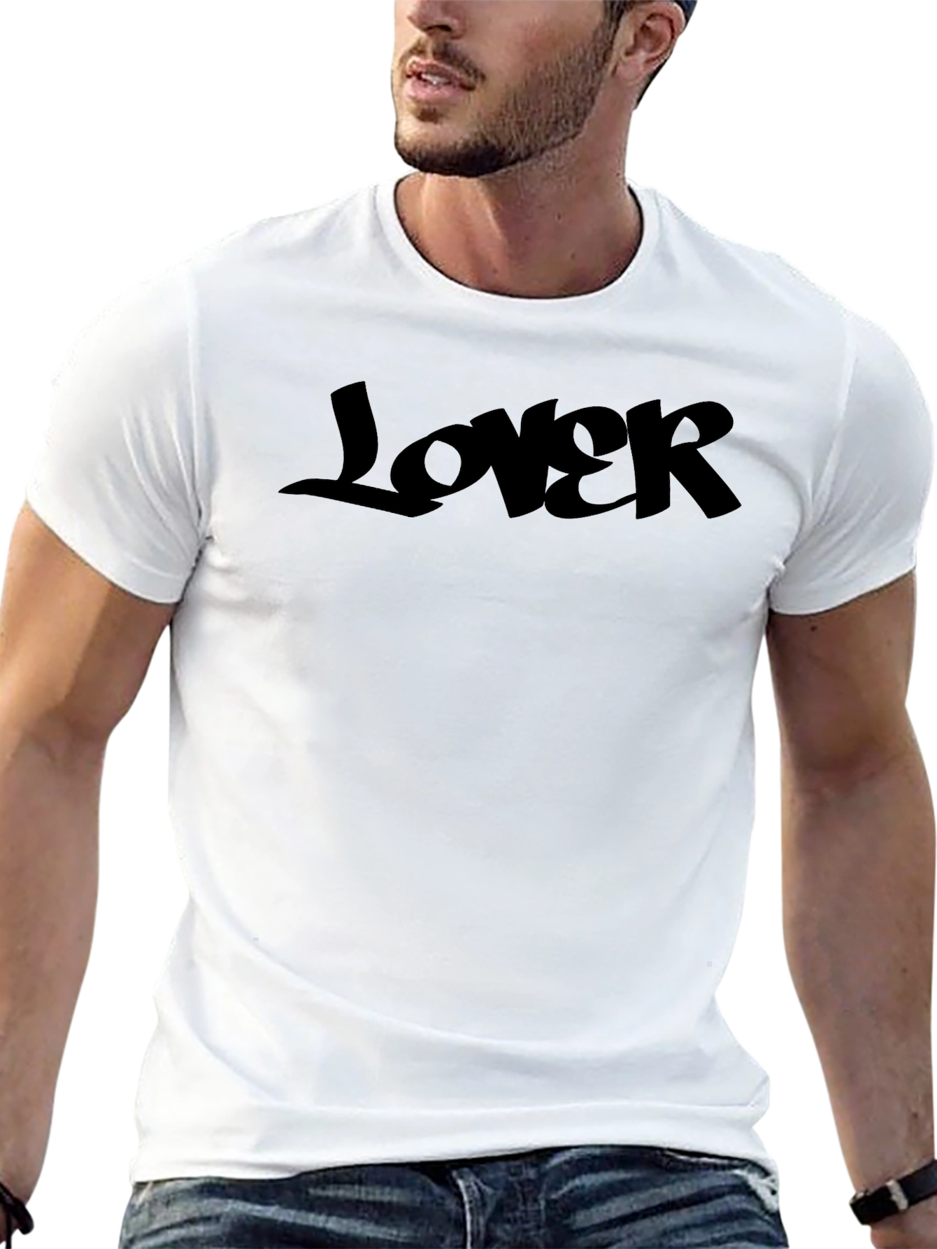 Lover Graphic Print Black T-Shirt
