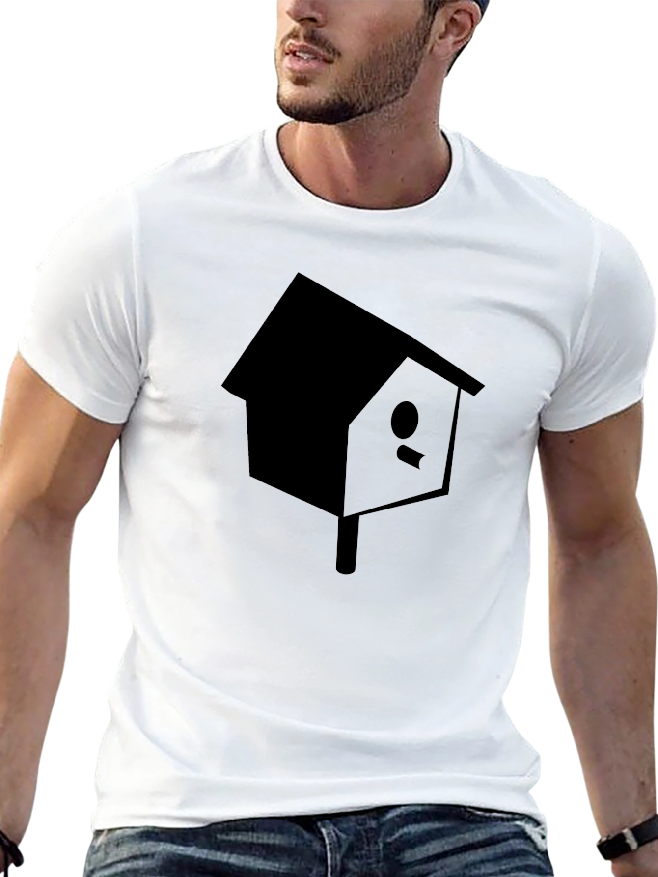 Birdhouse Graphic Tee - Black Cotton Casual T-Shirt