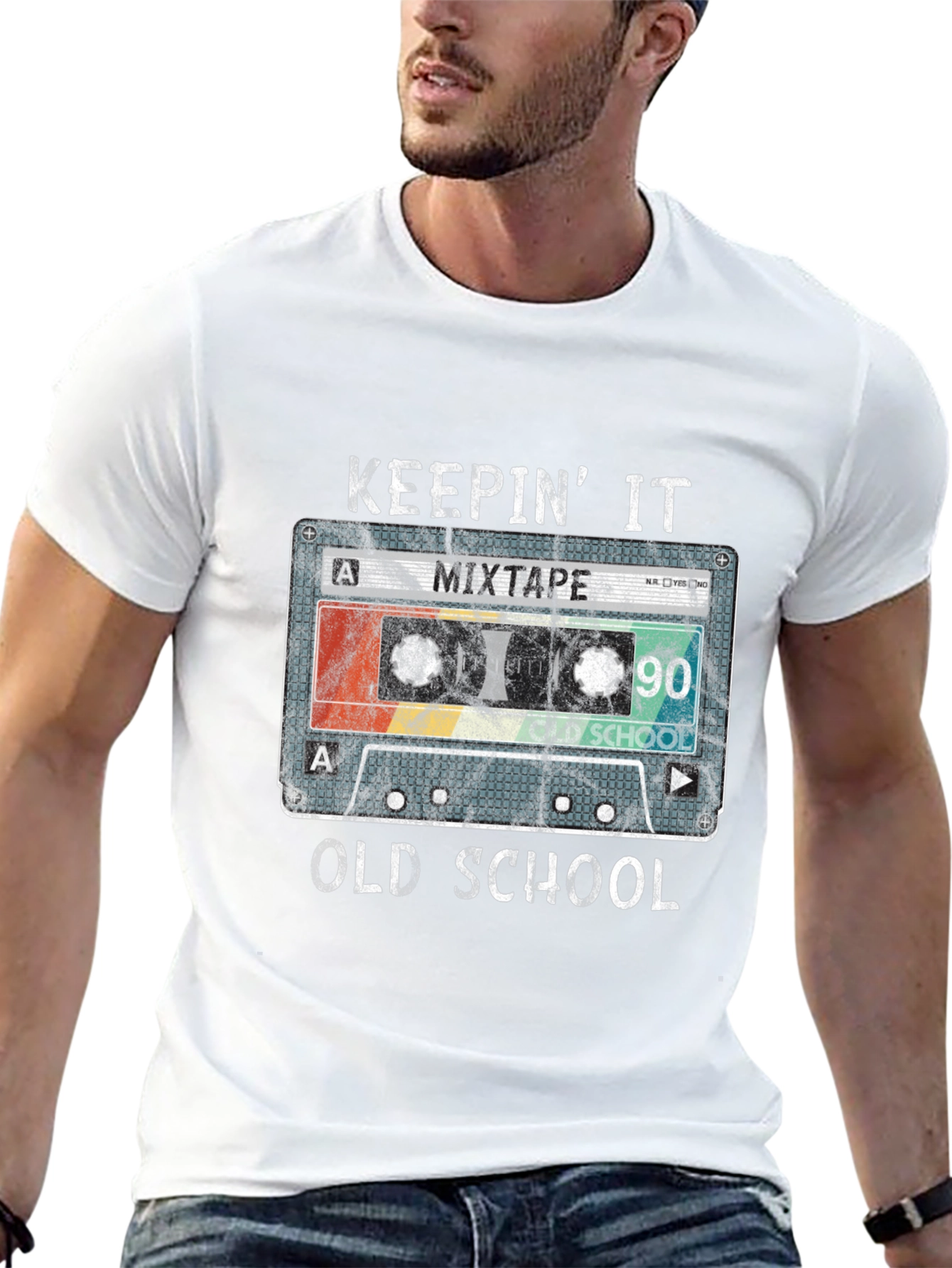 Keepin It Old School 90s Mixtape Cassette T-Shirt