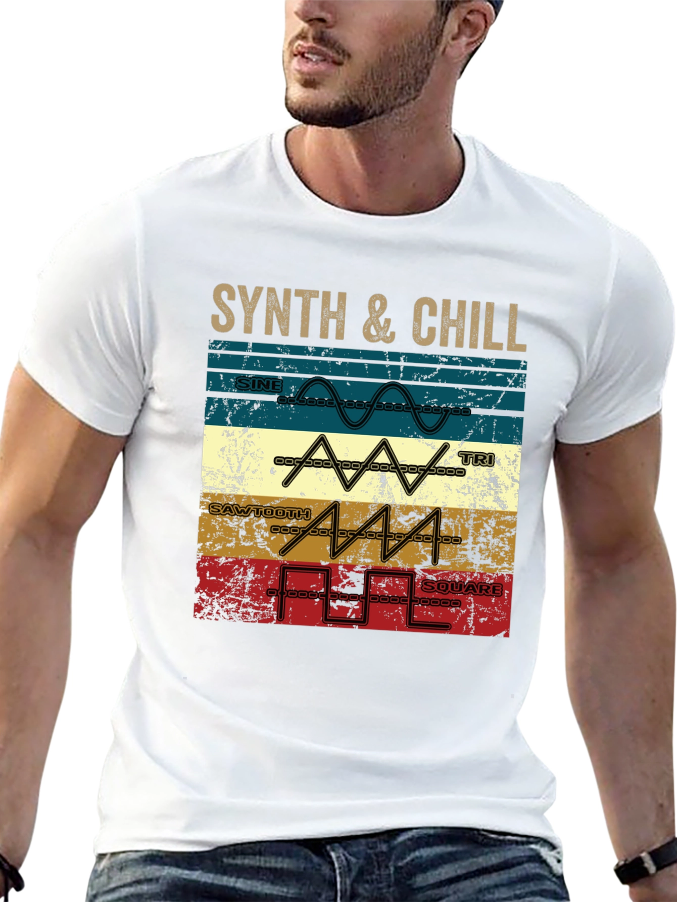 Synth & Chill T-Shirt - Music Lover Tee