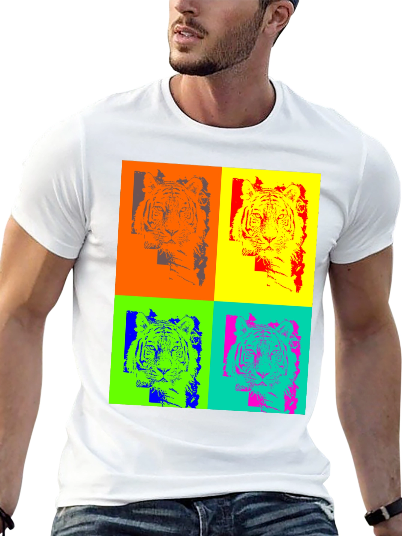 Pop Art Tiger Graphic T-Shirt
