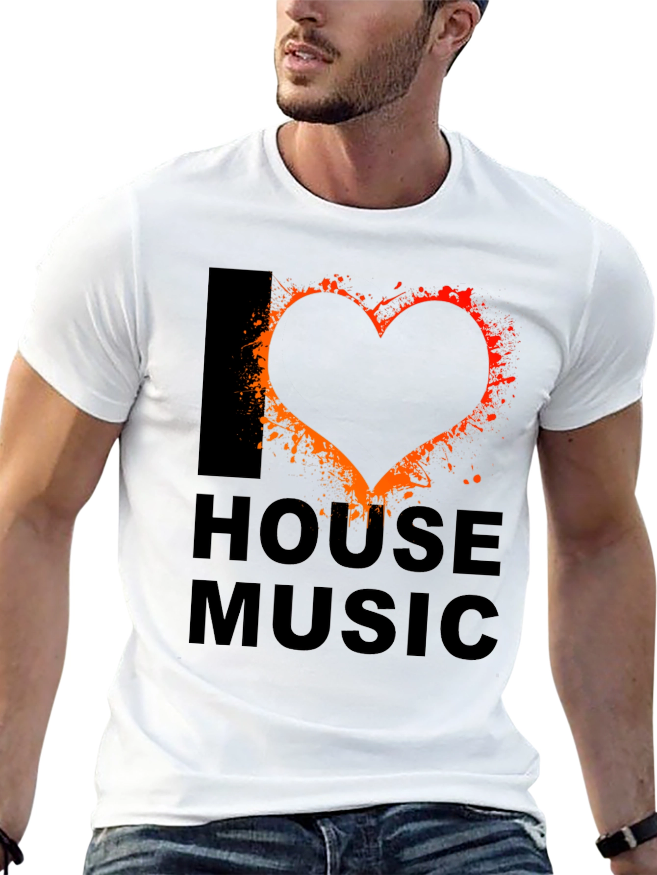 I Love House Music Black T-Shirt