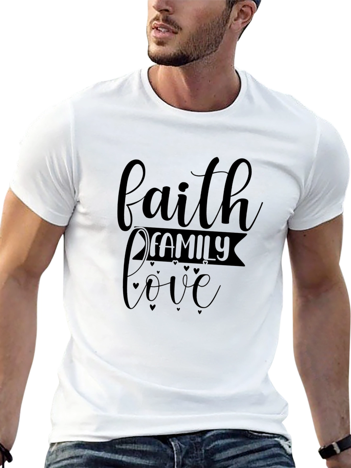 Faith Family Love Black T-Shirt