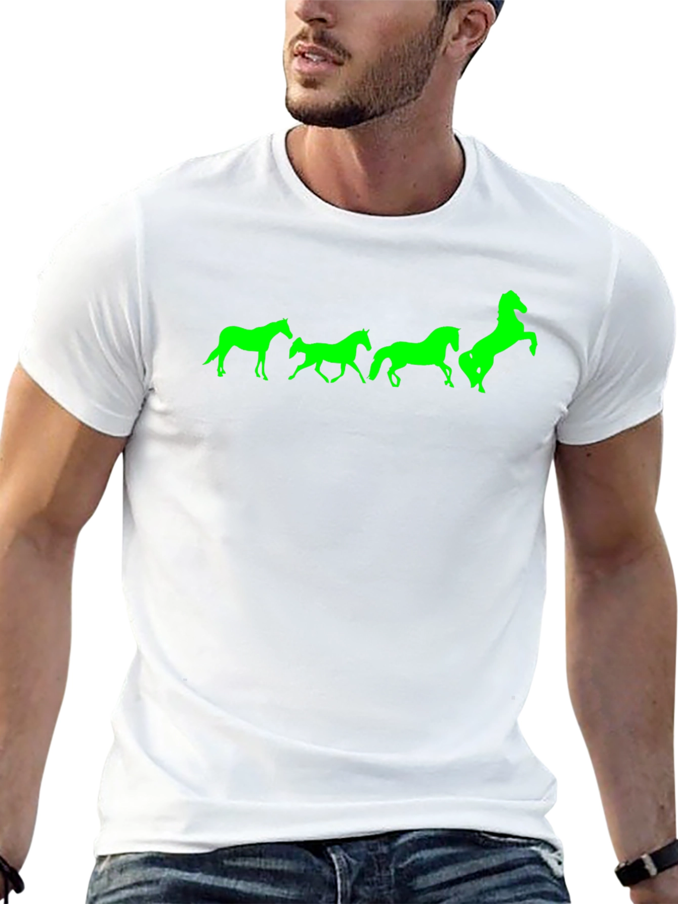 Horse Silhouette T-Shirt - Black Cotton Tee