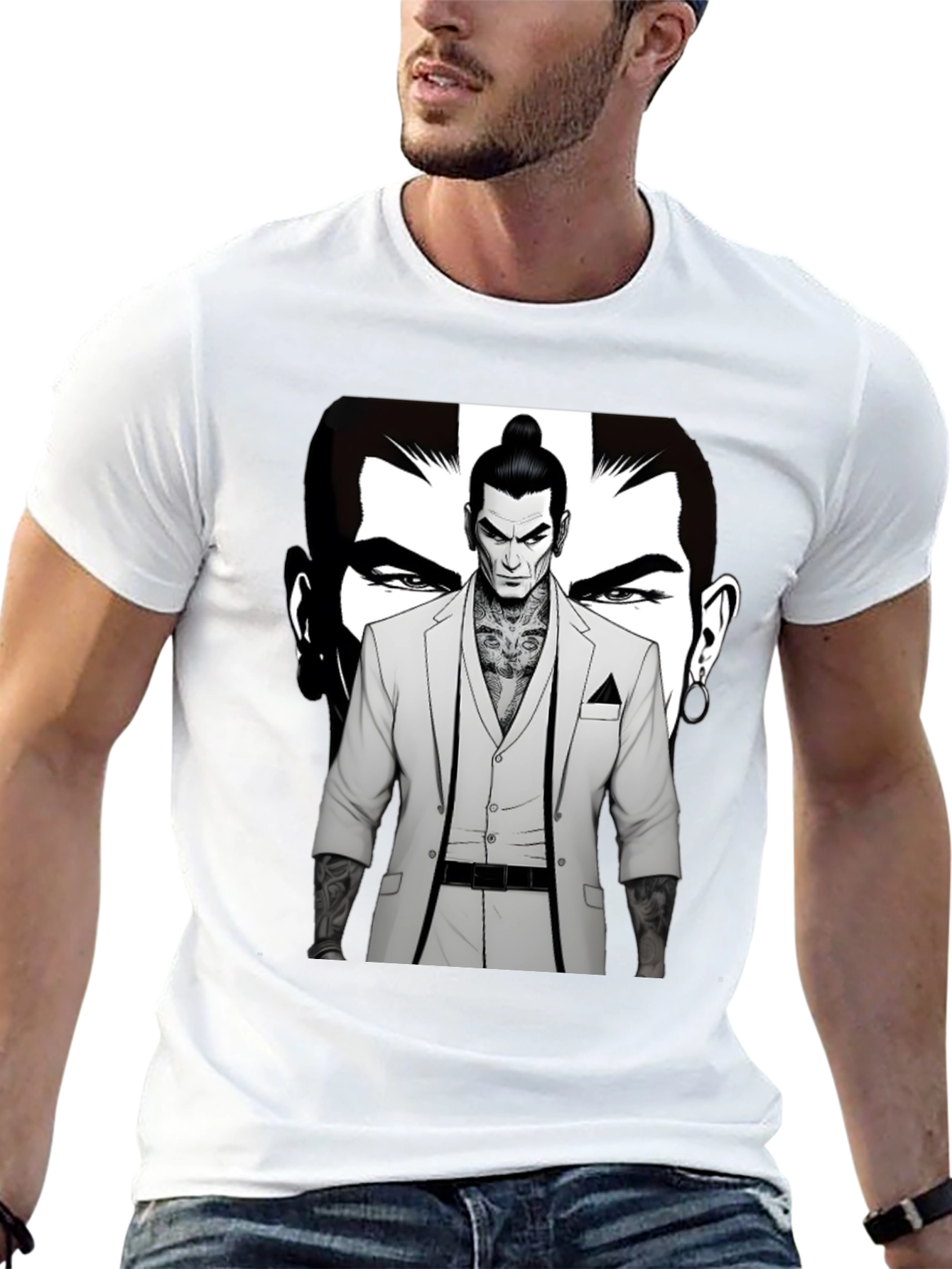Stylish Graphic Tee - Man in Suit