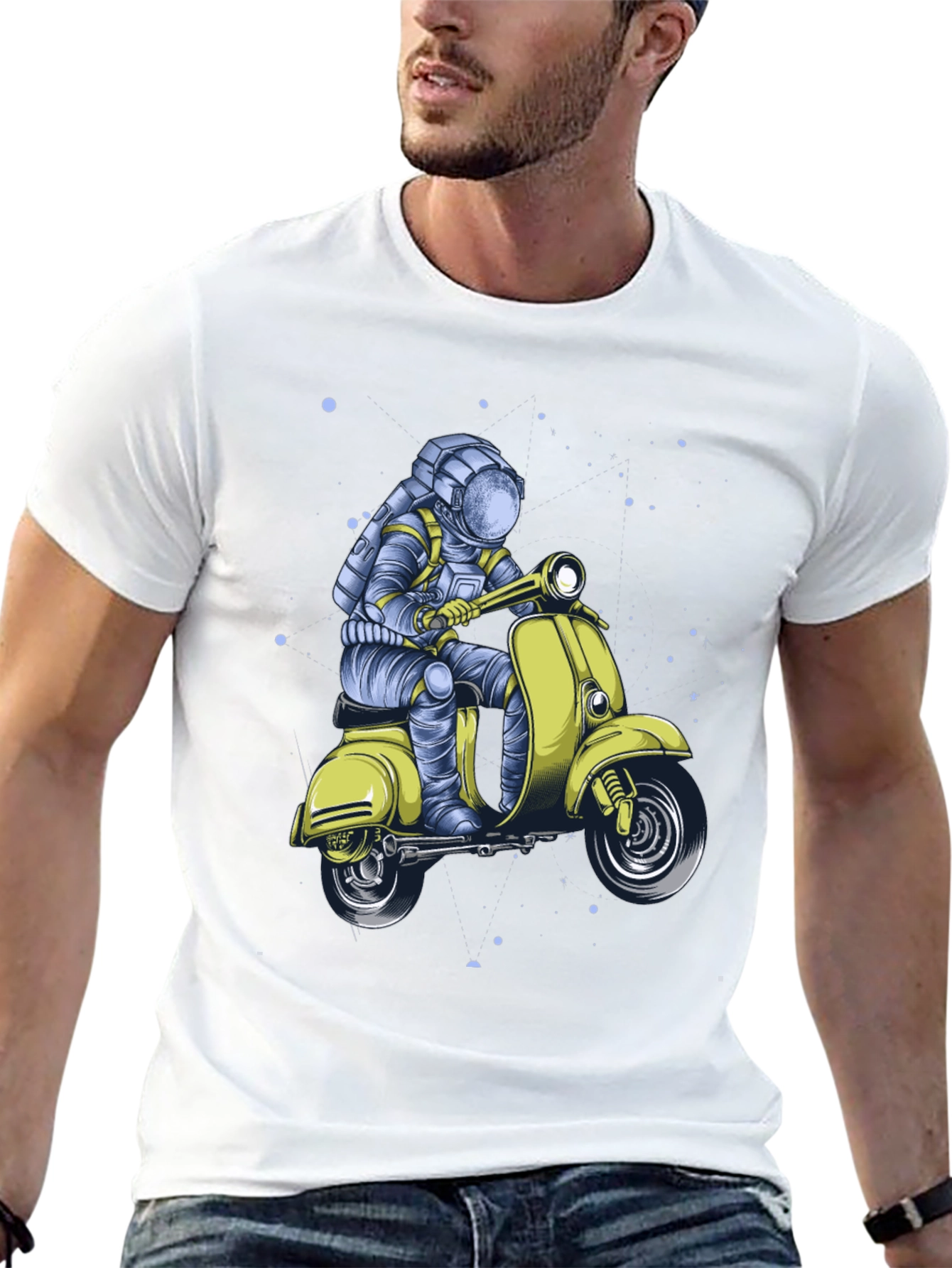 Astronaut on Scooter Graphic Tee - Black