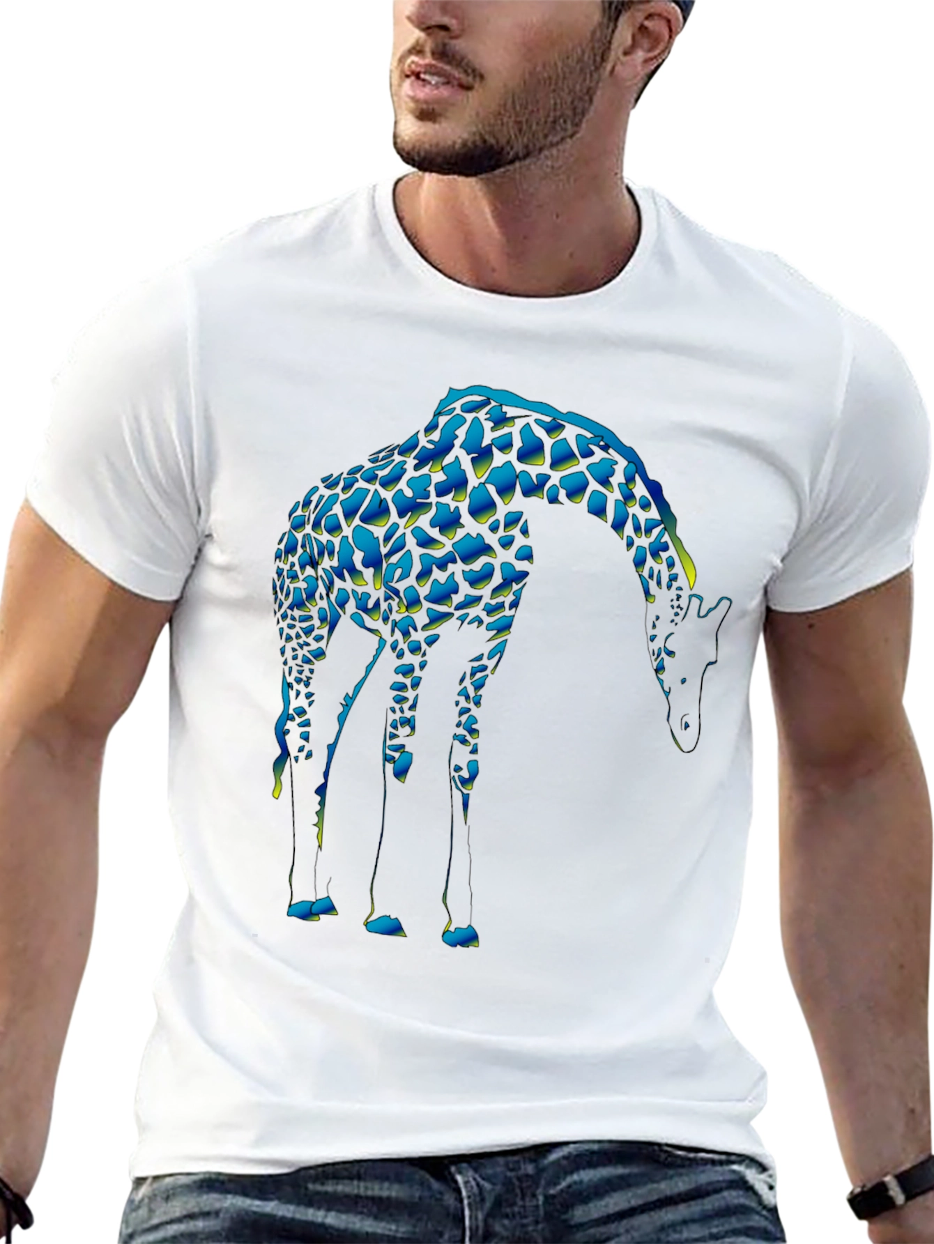 Cool Giraffe Graphic Tee - Unique Black T-Shirt